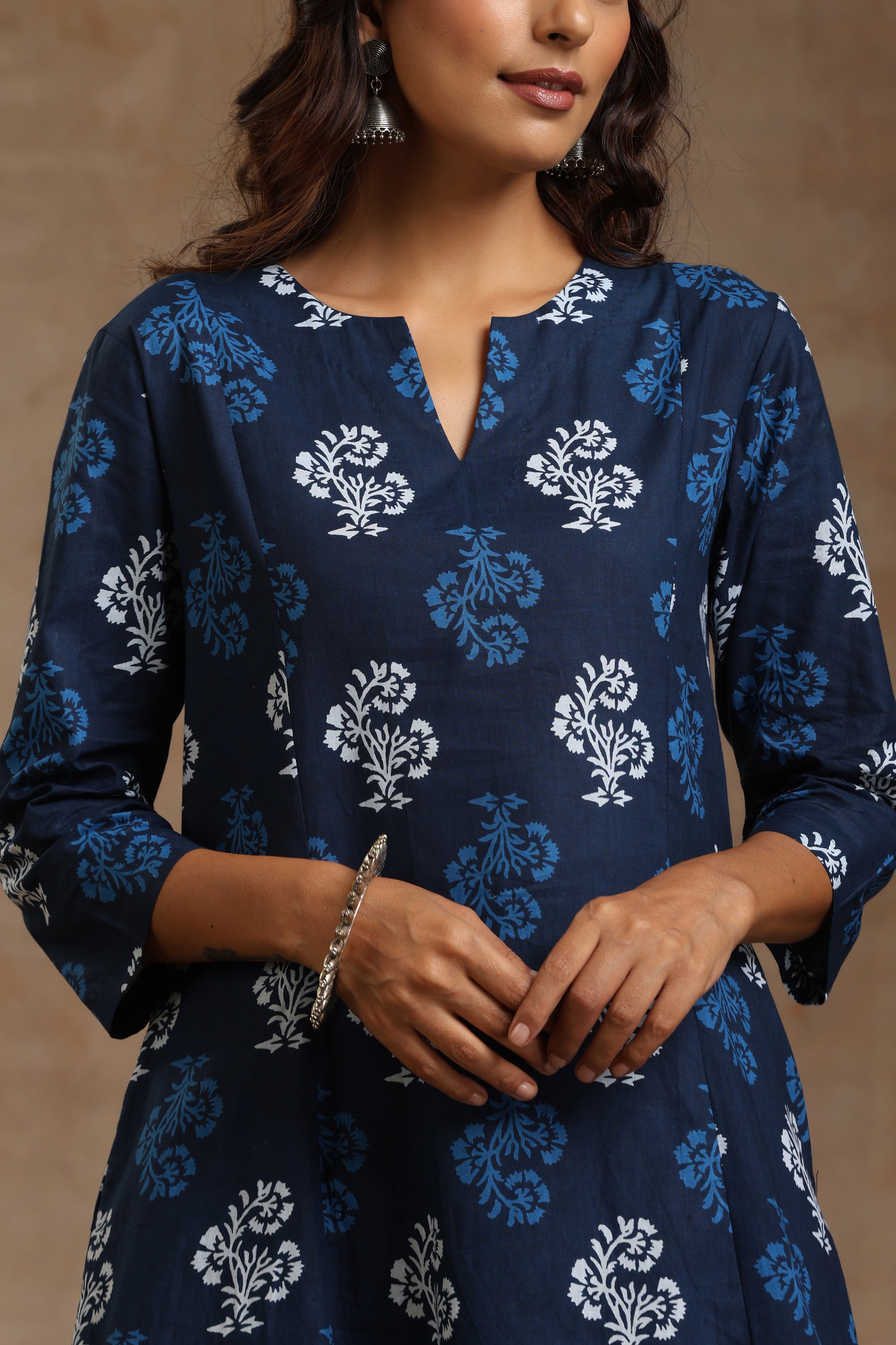 Navy Blue Motifs Co-ord Set