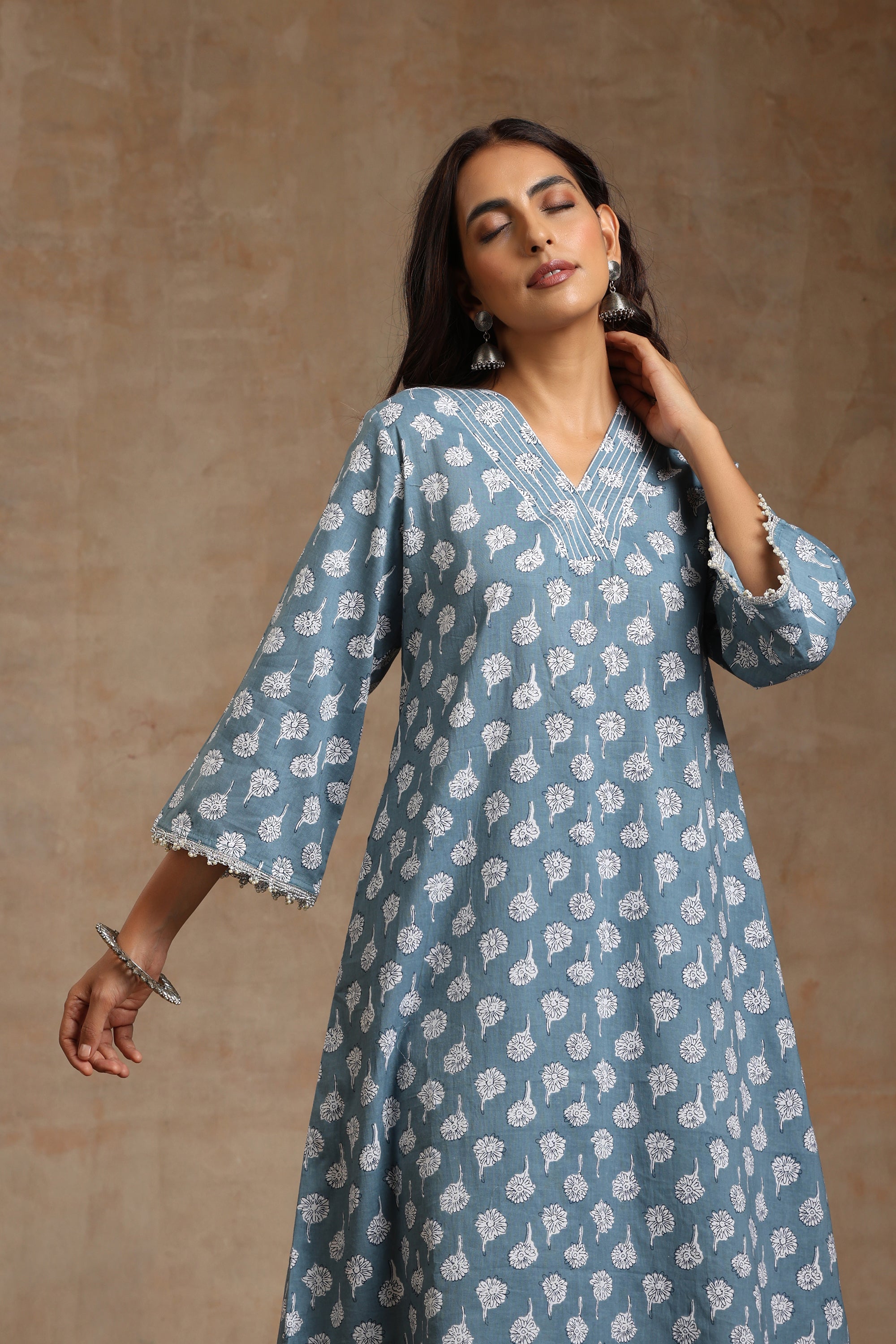 Grey Carolina Kurta Set of 2