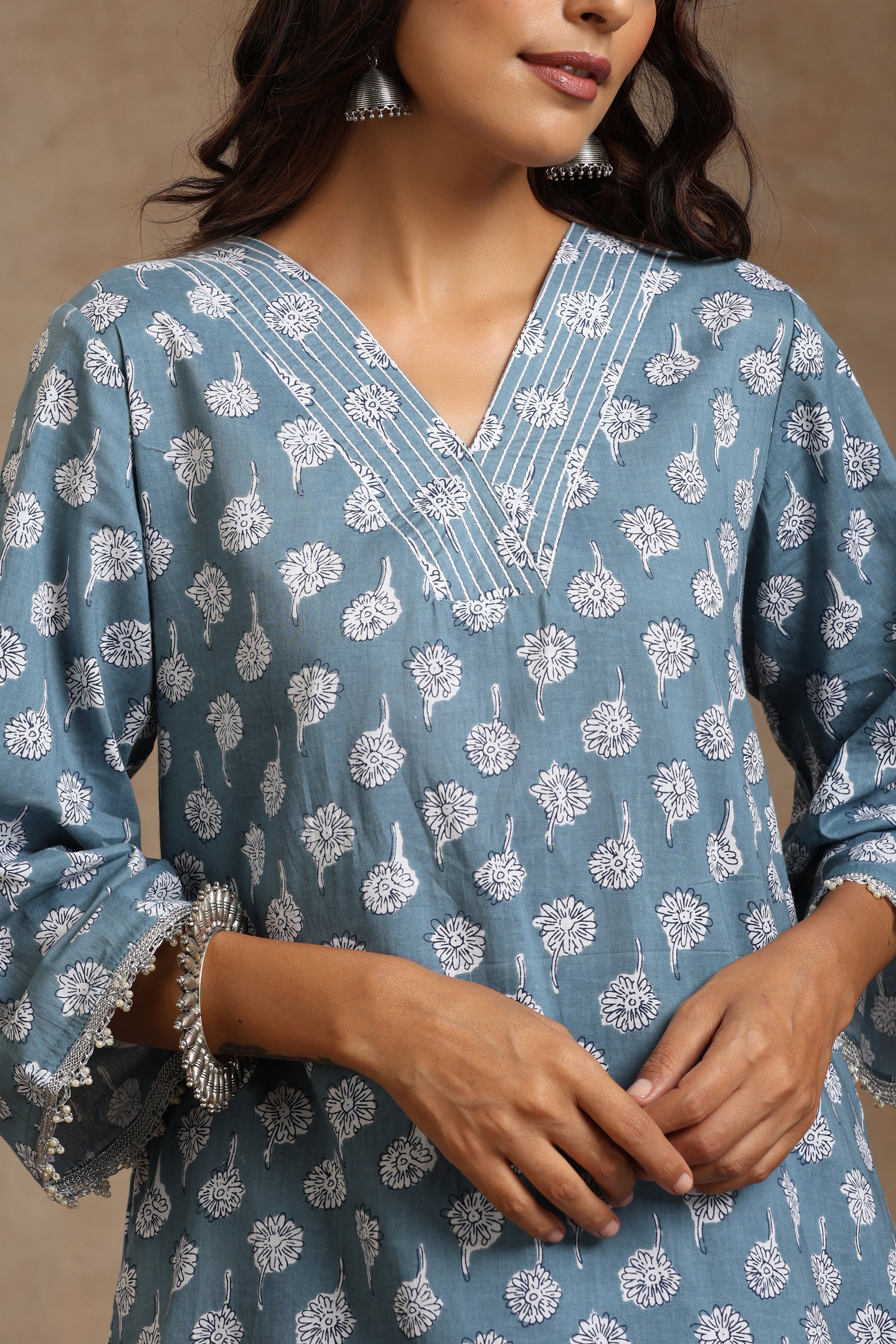 Grey Carolina Kurta Set of 2