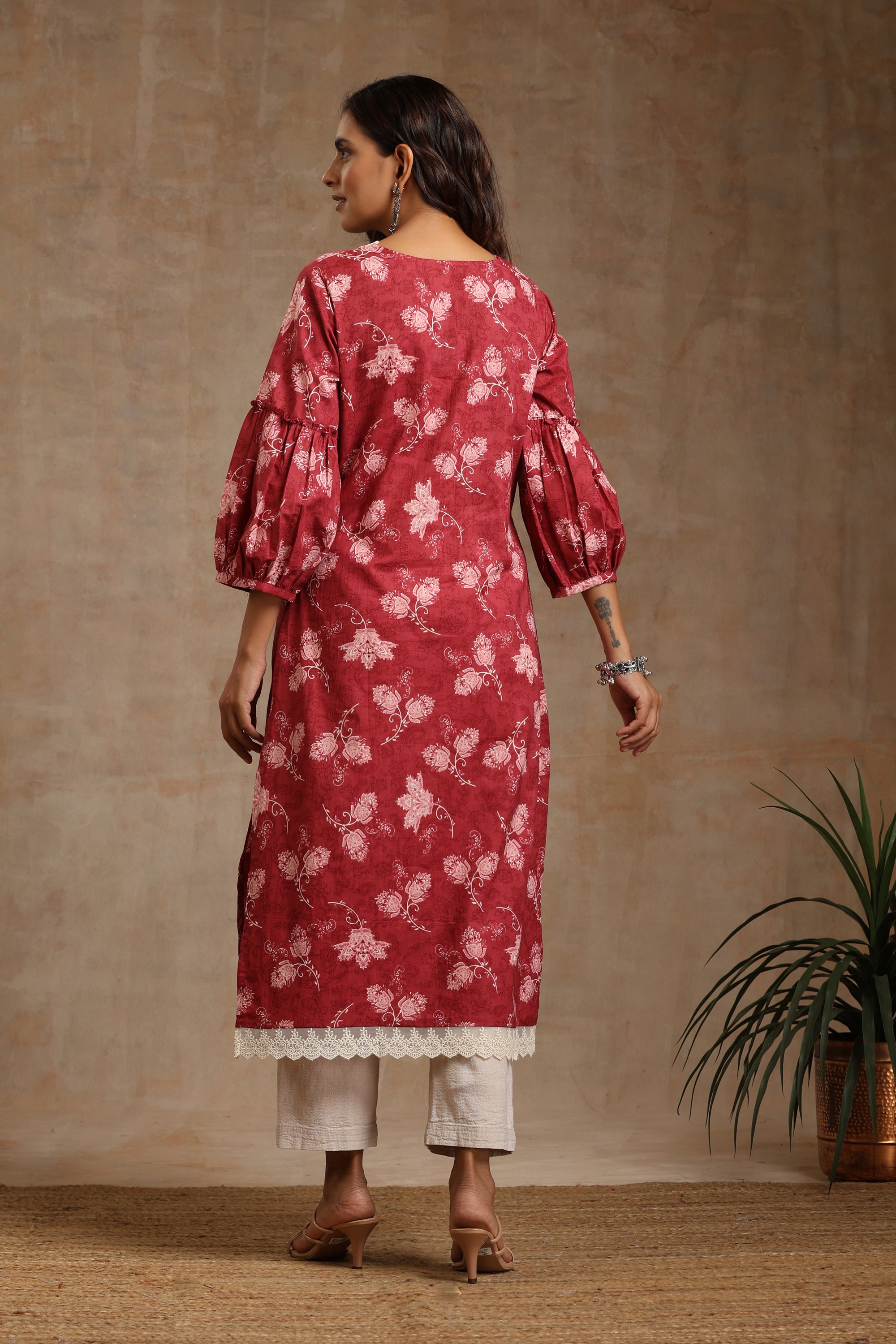 Maroon Rosa Kurta