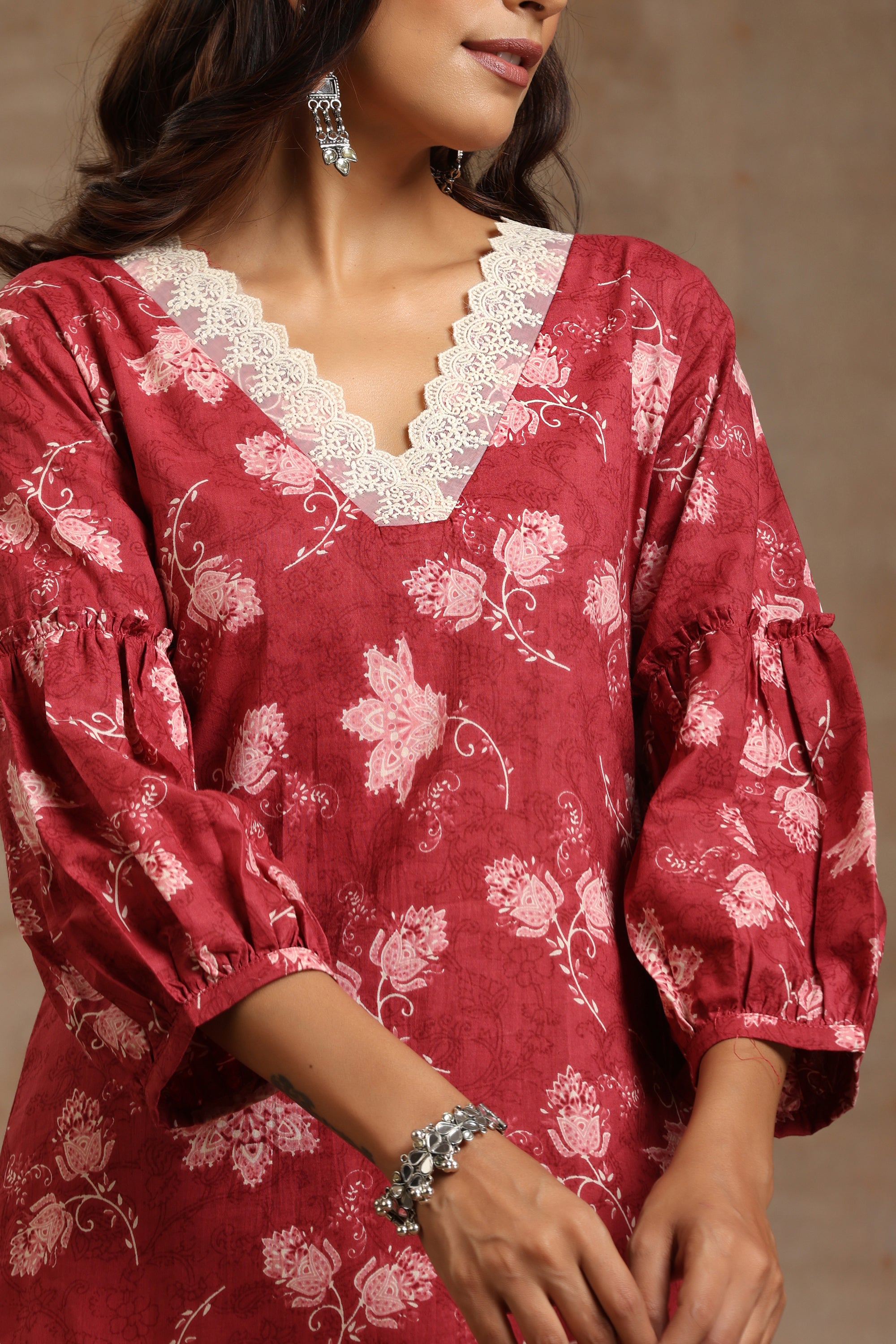 Maroon Rosa Kurta