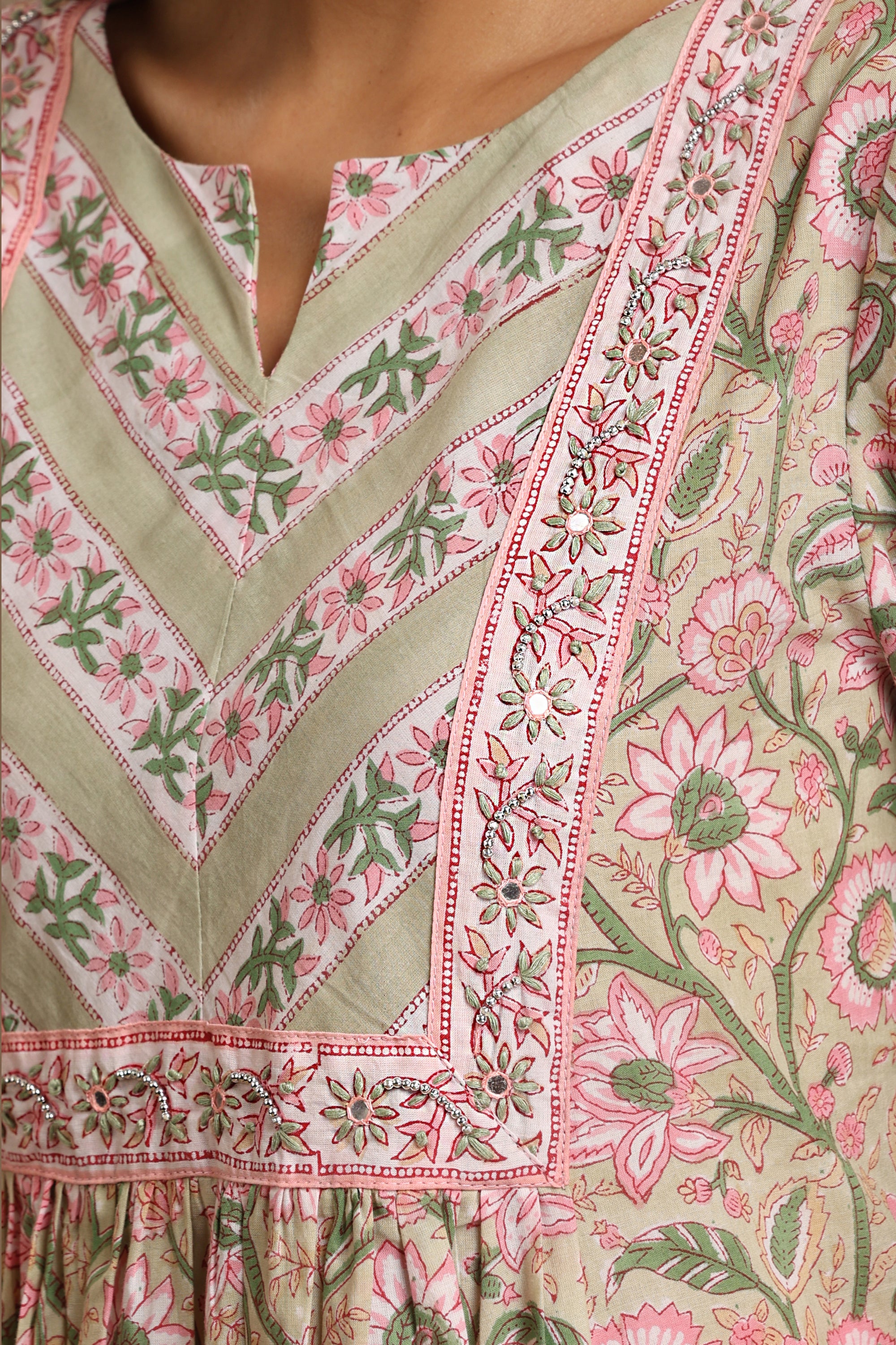 Pink Gardenia Embroidered Kurta Set of 3