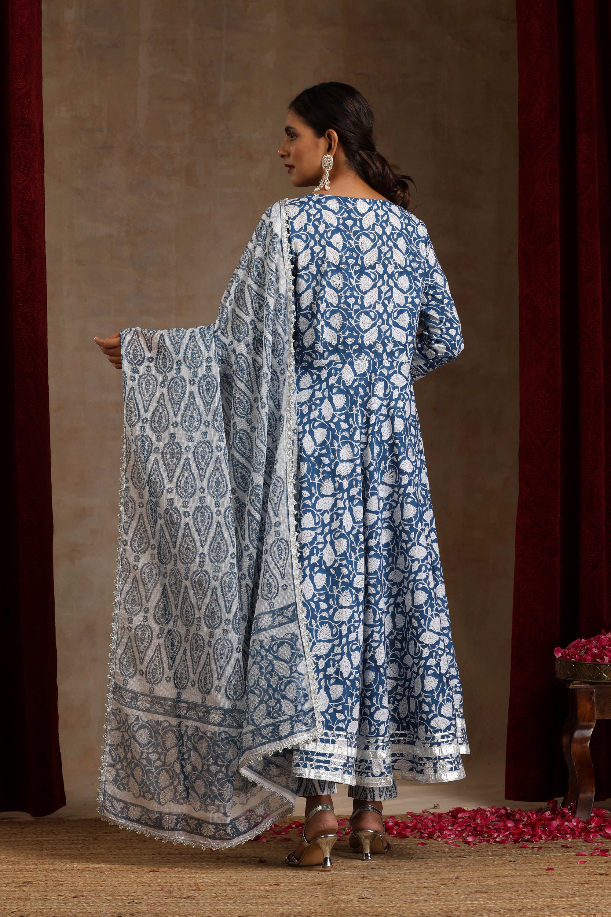 Aegean Blue Anarkali Set of 3