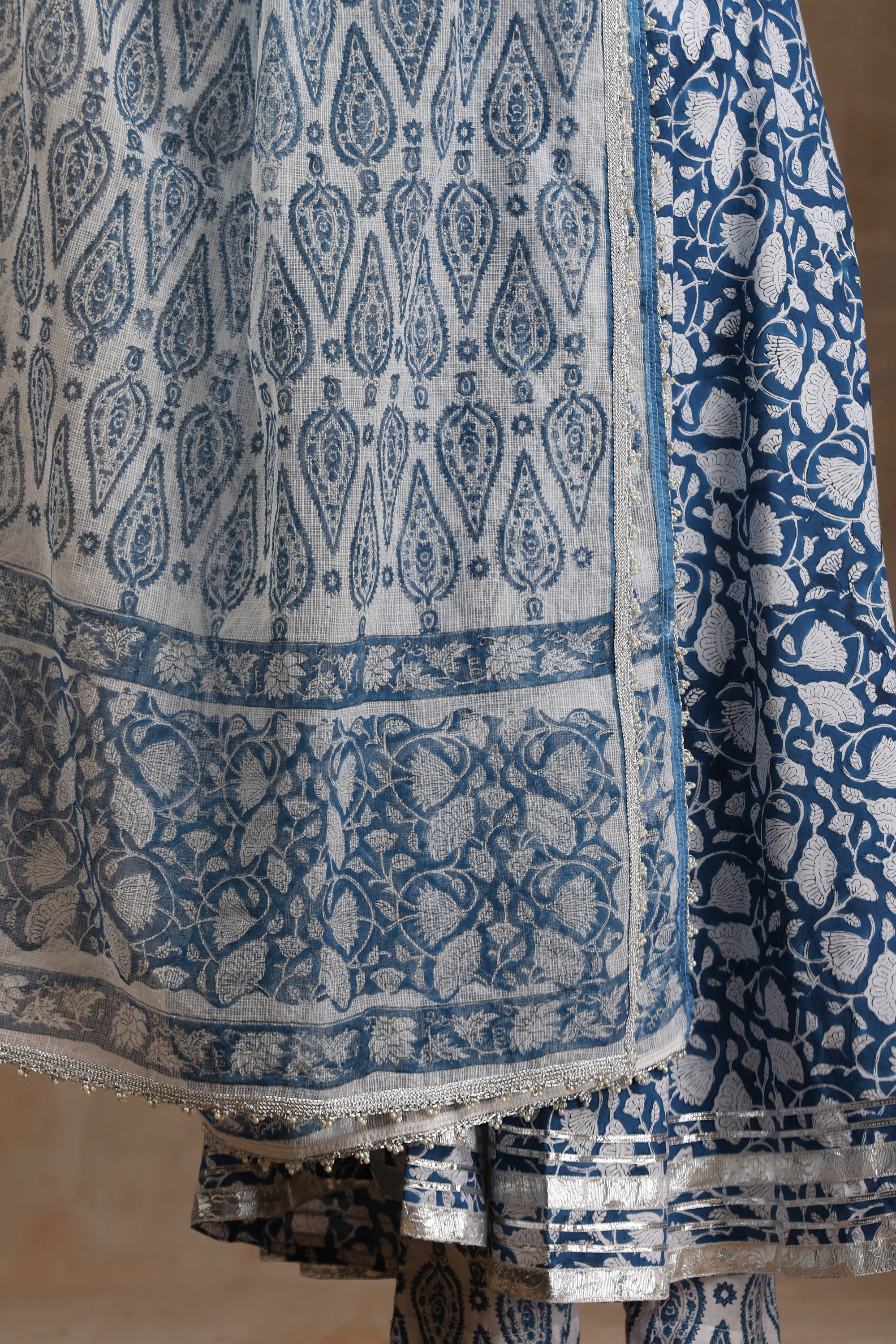 Aegean Blue Anarkali Set of 3