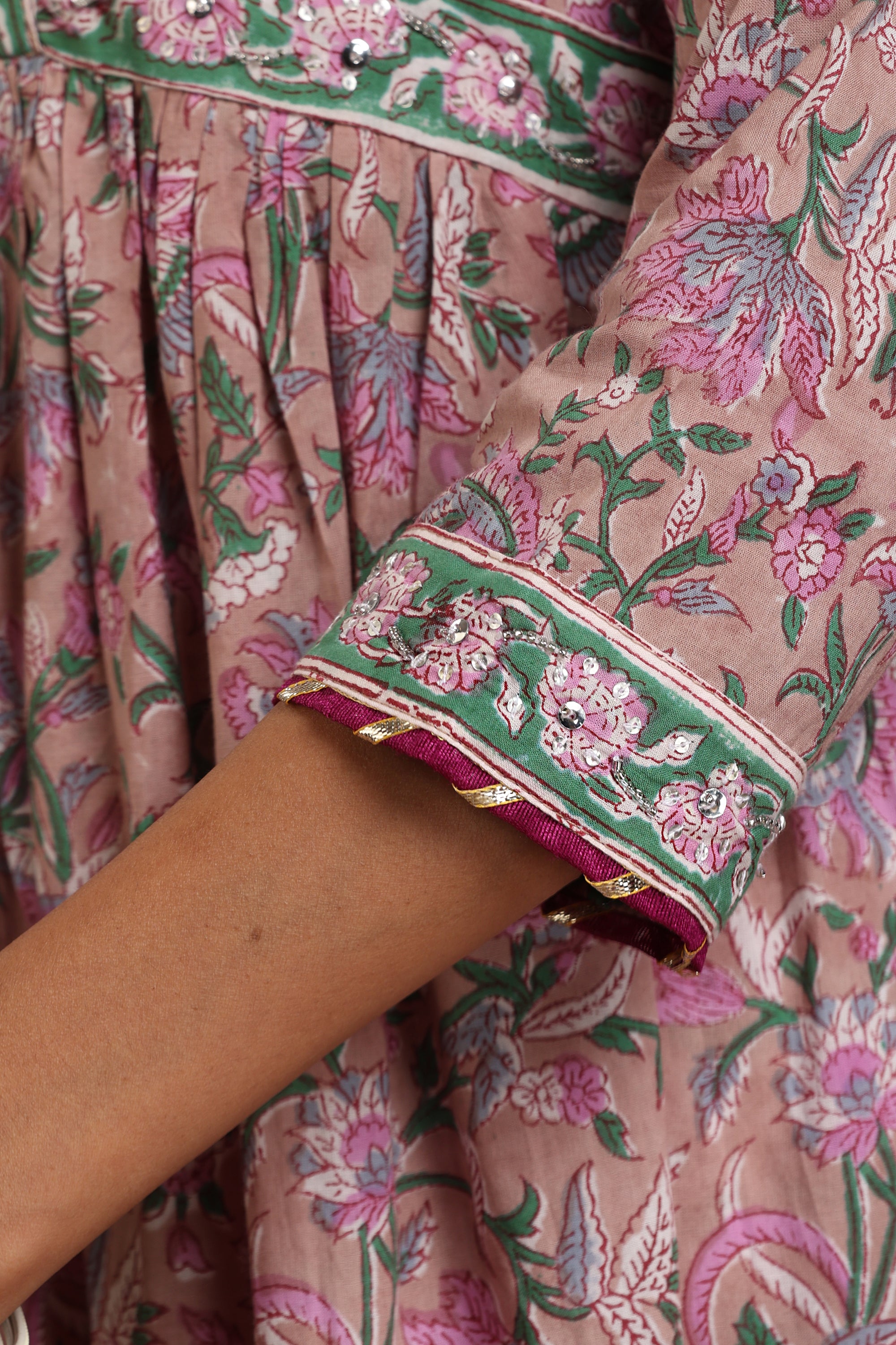 Lilac Bloom Embroidered Kurta Set of 3