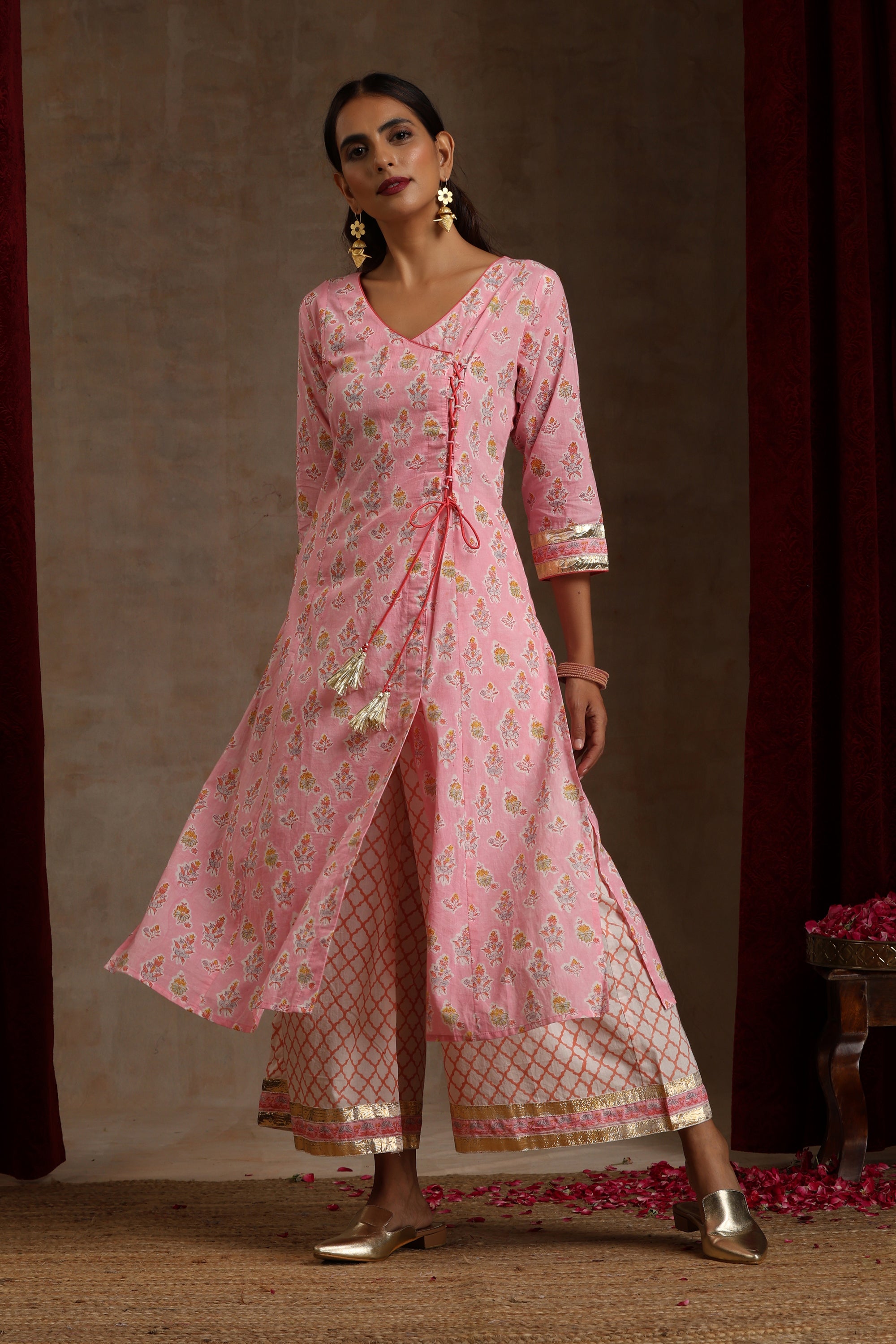 Pink Dahlia Angrakha Set of 3