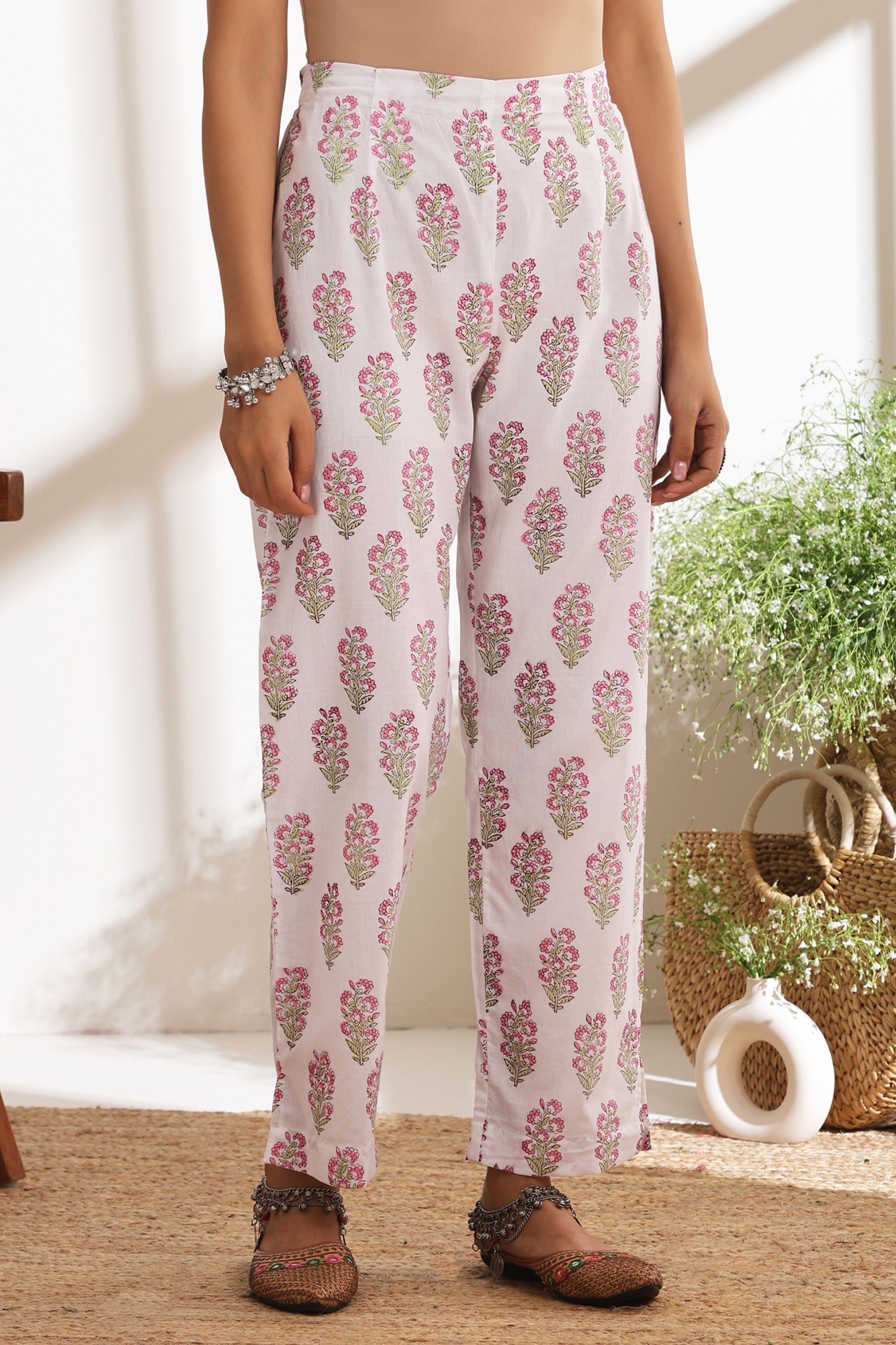 Pink Hibiscus Floral Kurta Set of 2