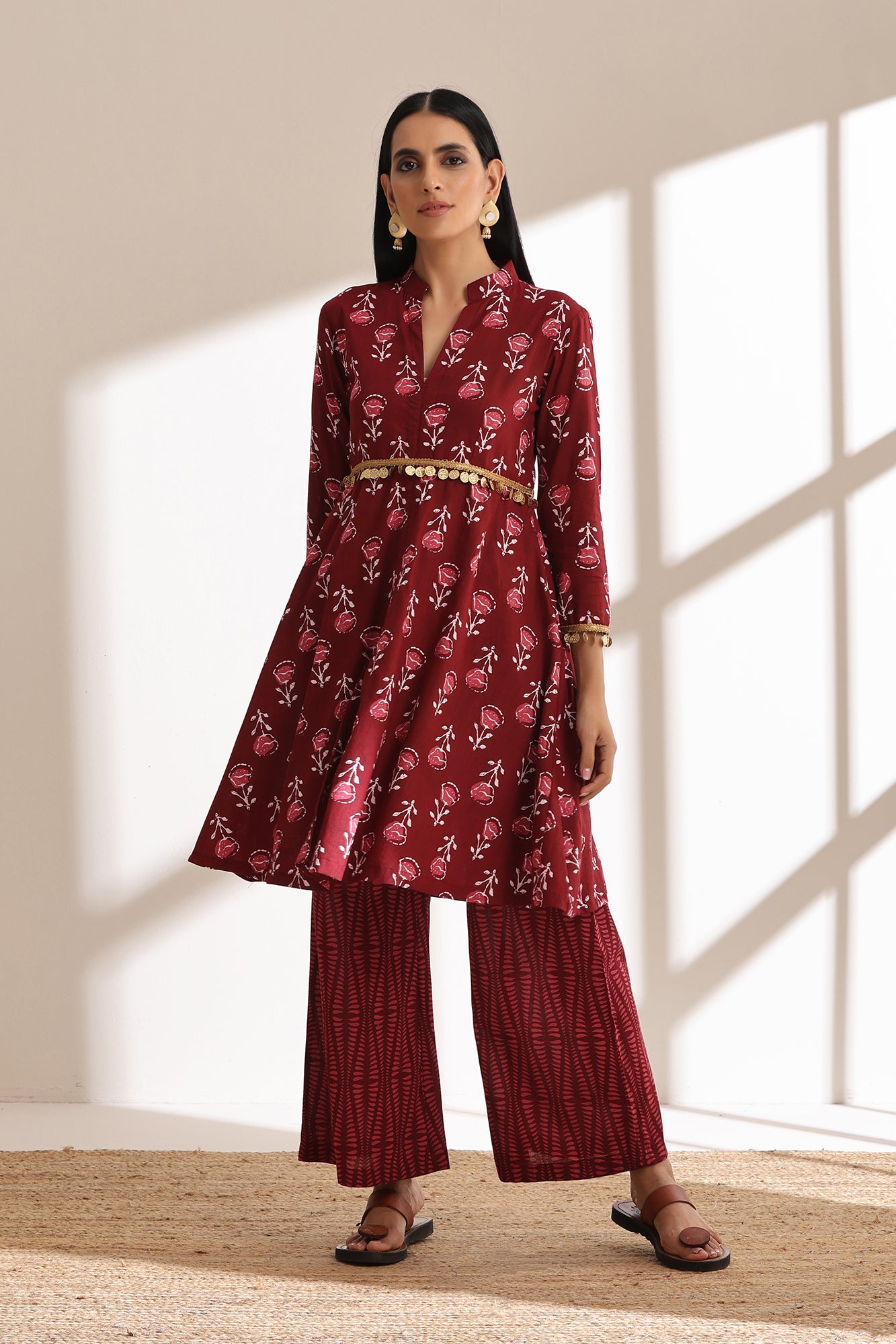 Garnet Rose Kurta Set of 2