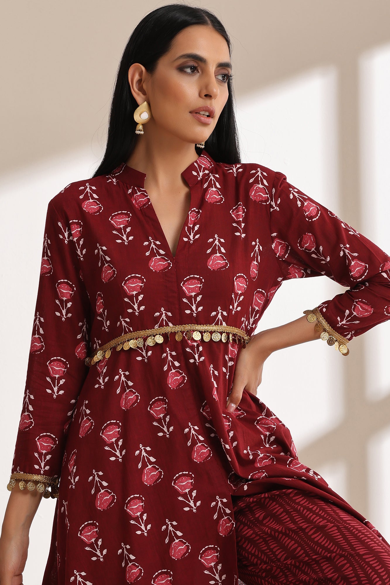 Garnet Rose Kurta Set of 2