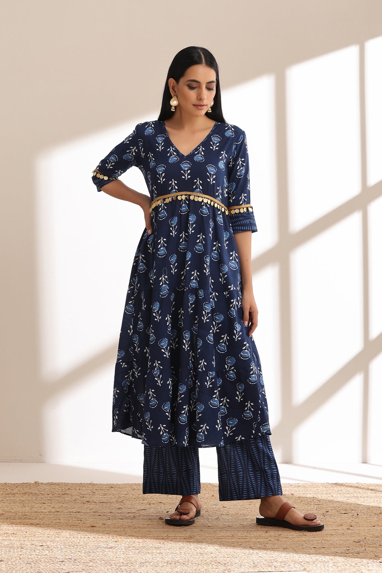 Lapis Blue Rose Kurta Set of 2