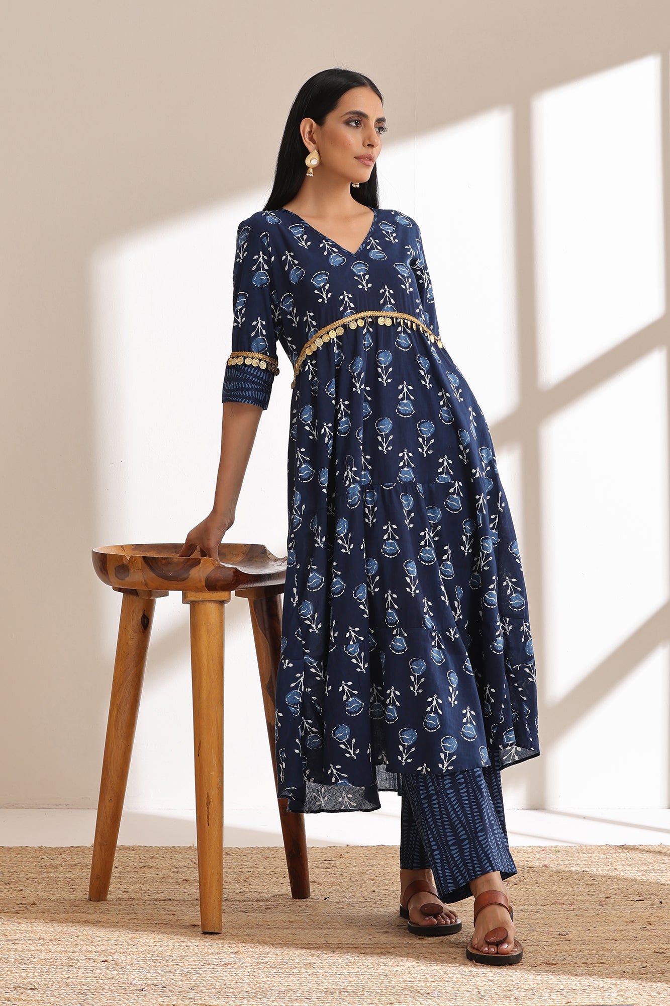 Lapis Blue Rose Kurta Set of 2