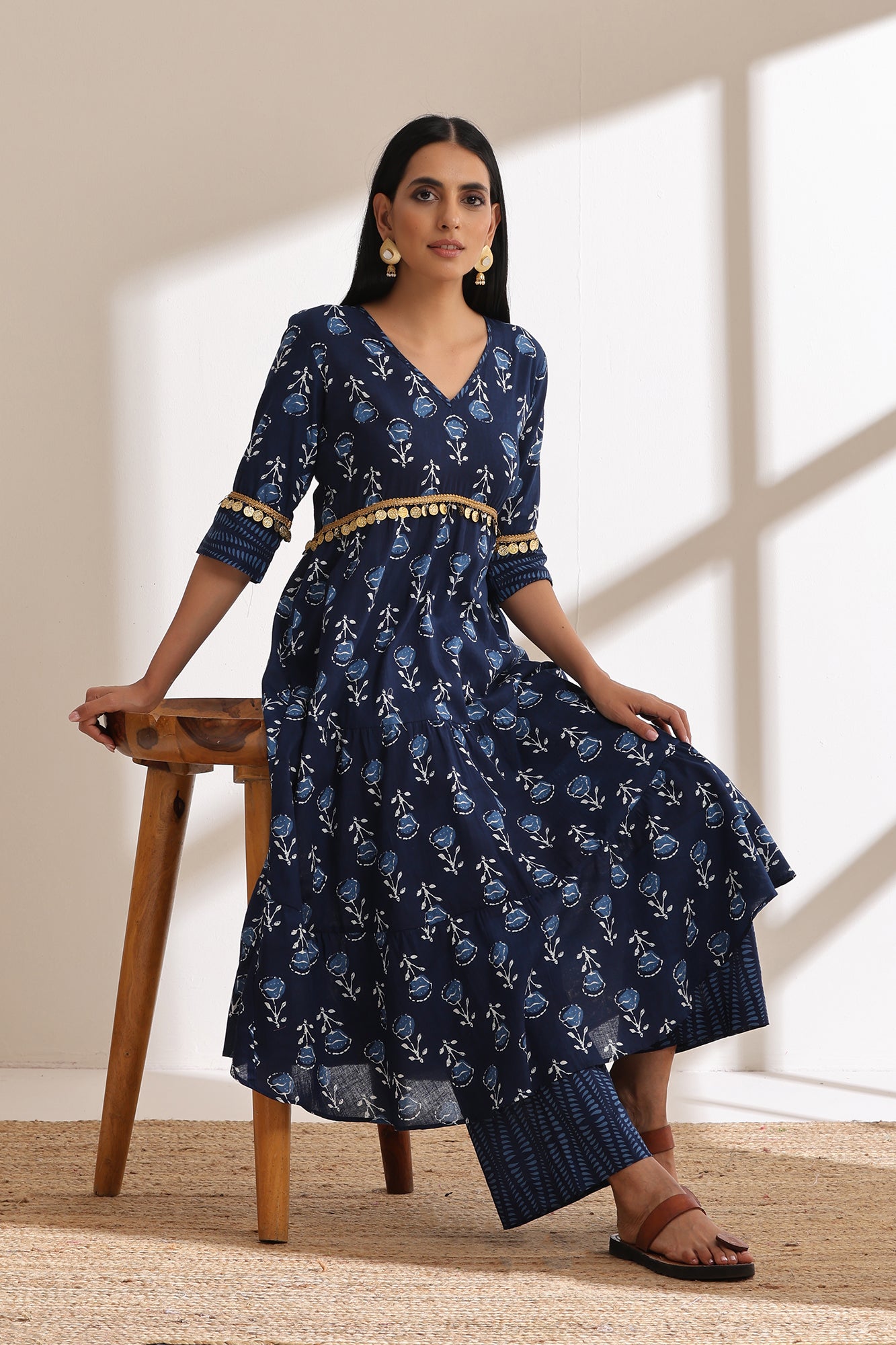 Lapis Blue Rose Kurta Set of 2