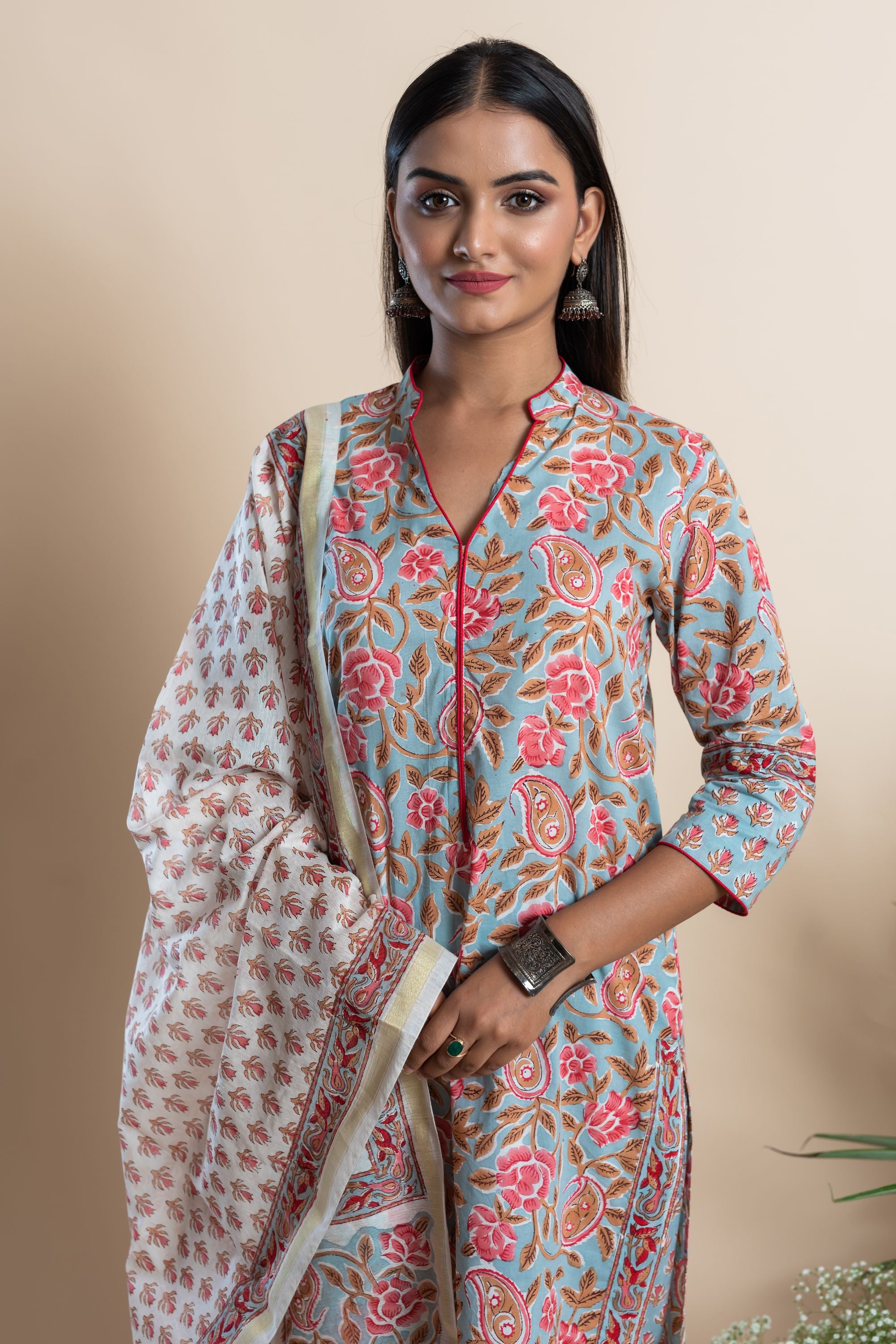 Blue Paisley Kurta Set of 3