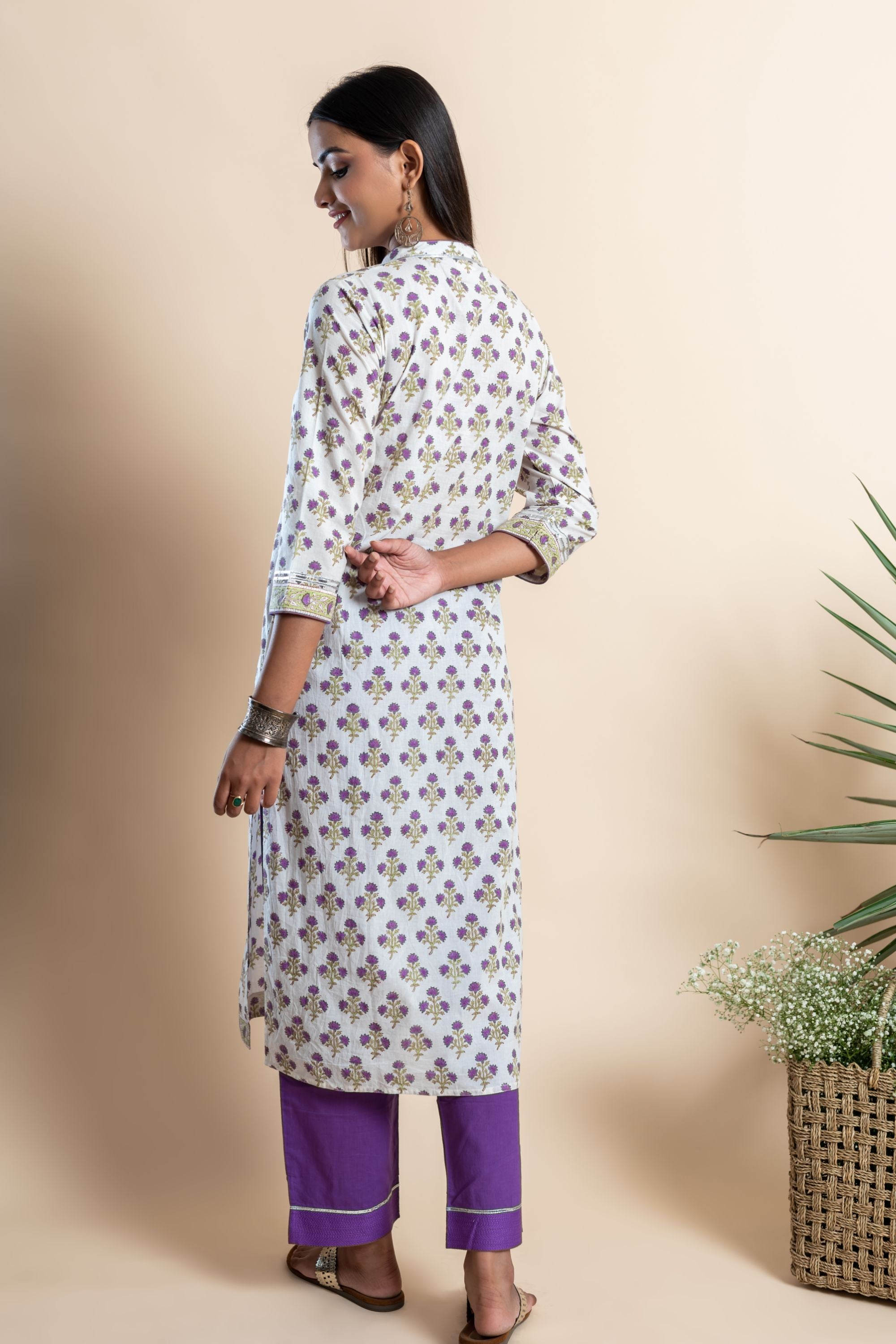 Amethyst Purple Booti Kurta Set of 2
