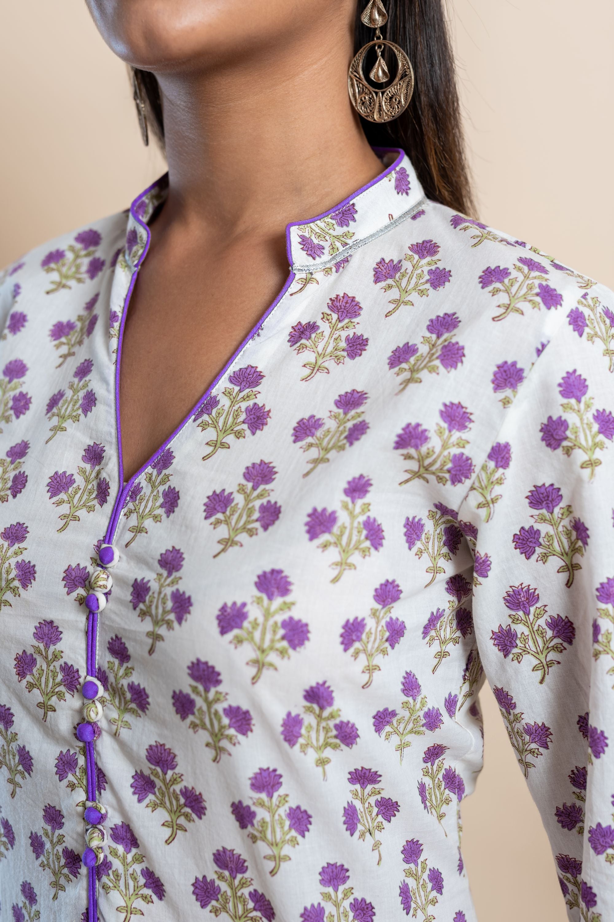 Amethyst Purple Booti Kurta Set of 2