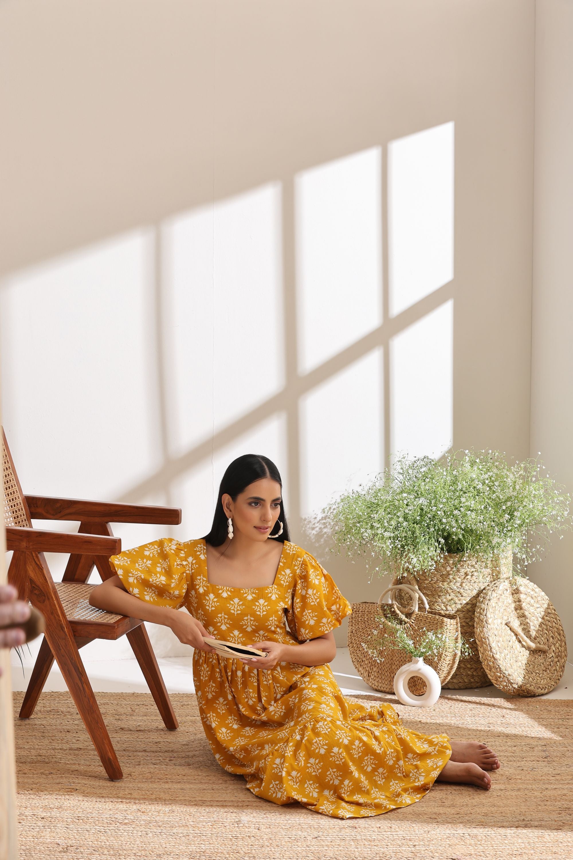 Charlotte Yellow Tiered Dress