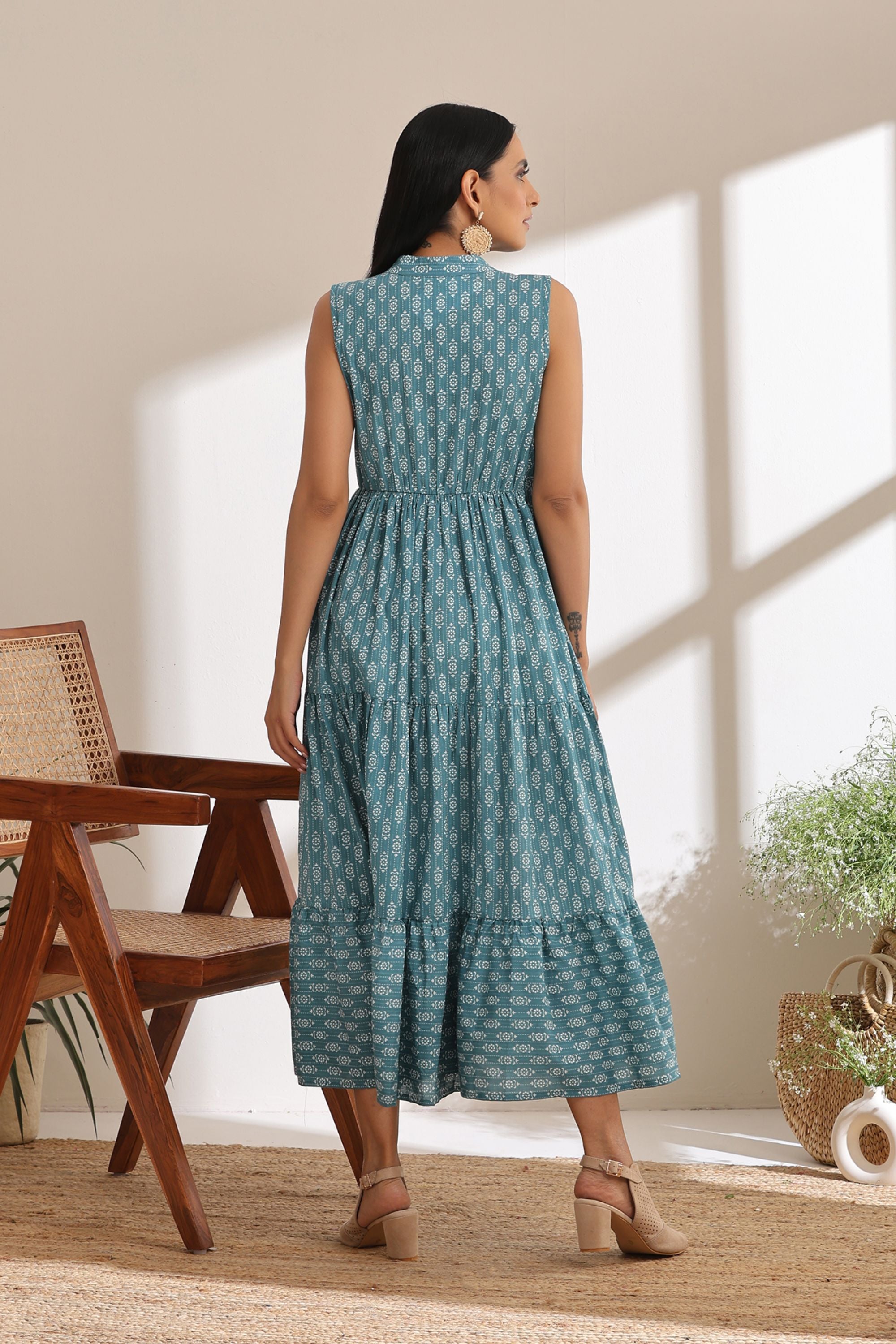 Sienna Teal Sleeveless Dress