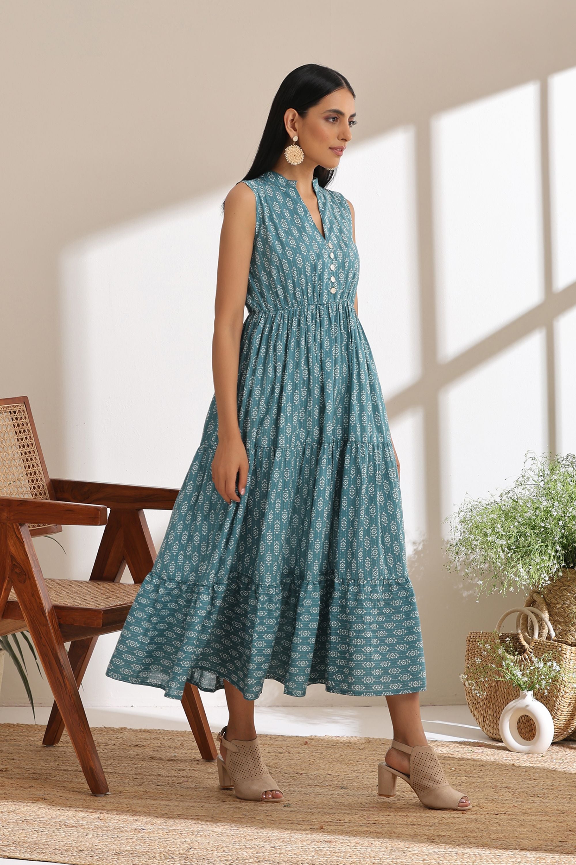 Sienna Teal Sleeveless Dress