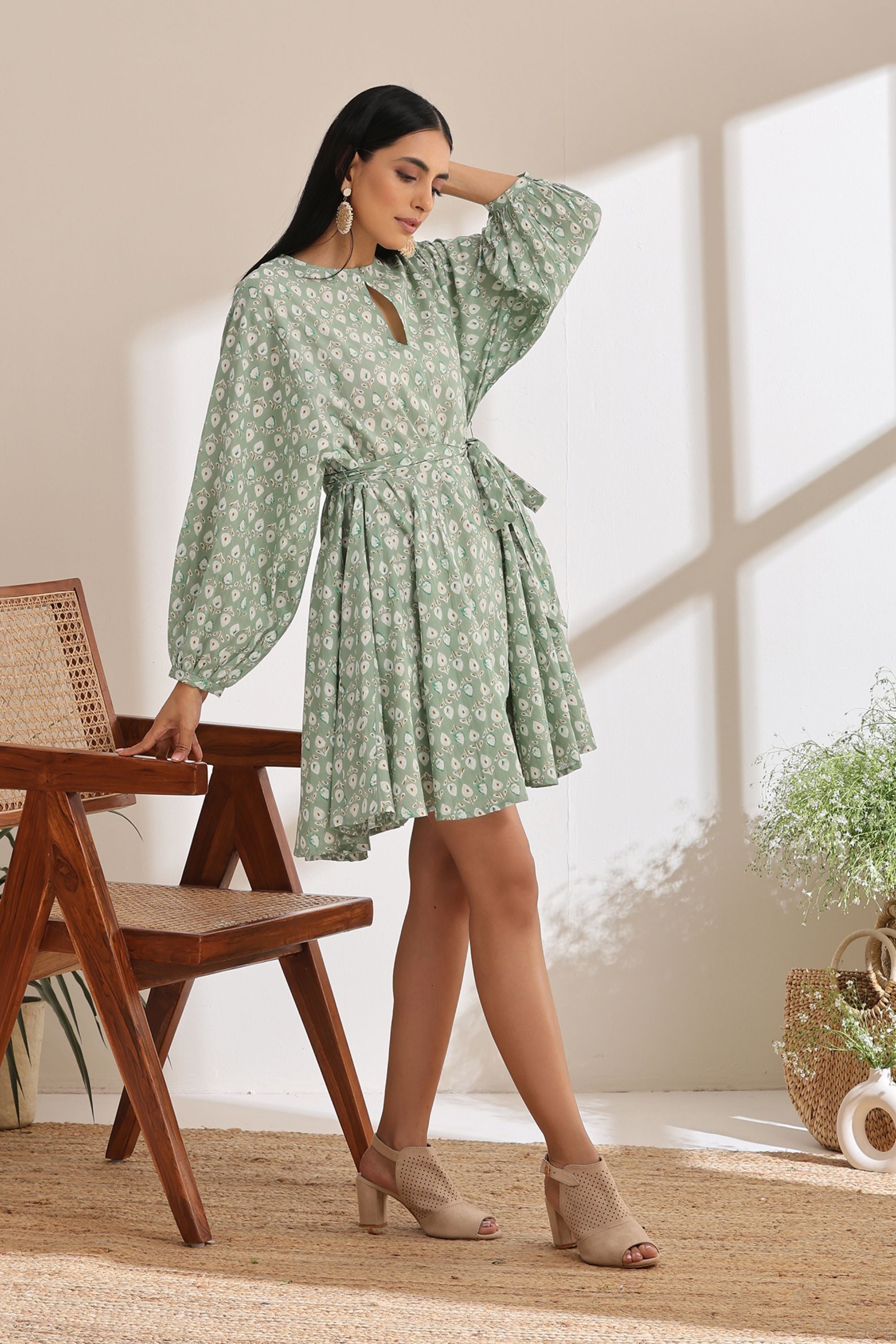 Olivia Green Short Dress