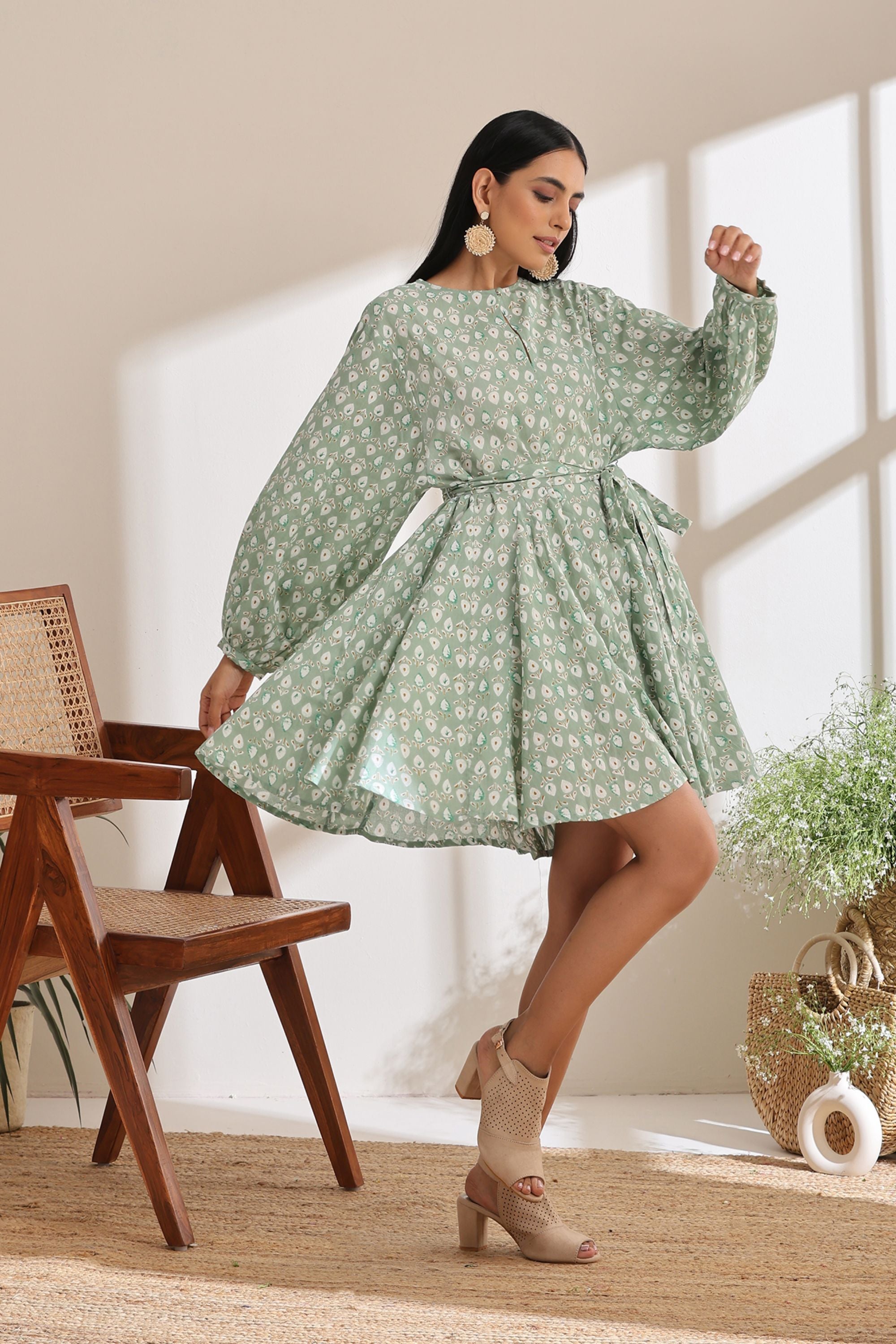 Olivia Green Short Dress