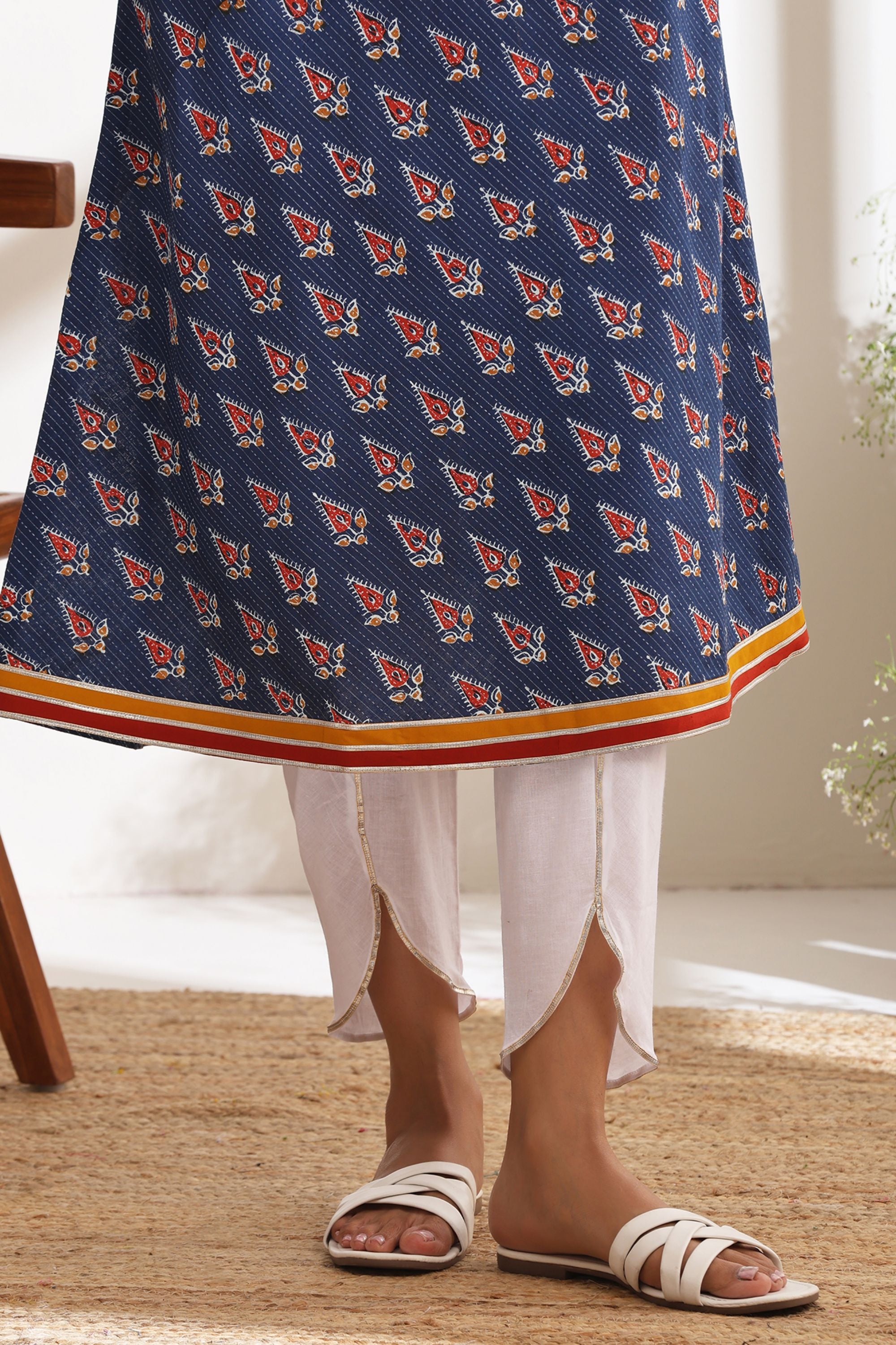 Oxford Blue Kantha Kurta Set of 2
