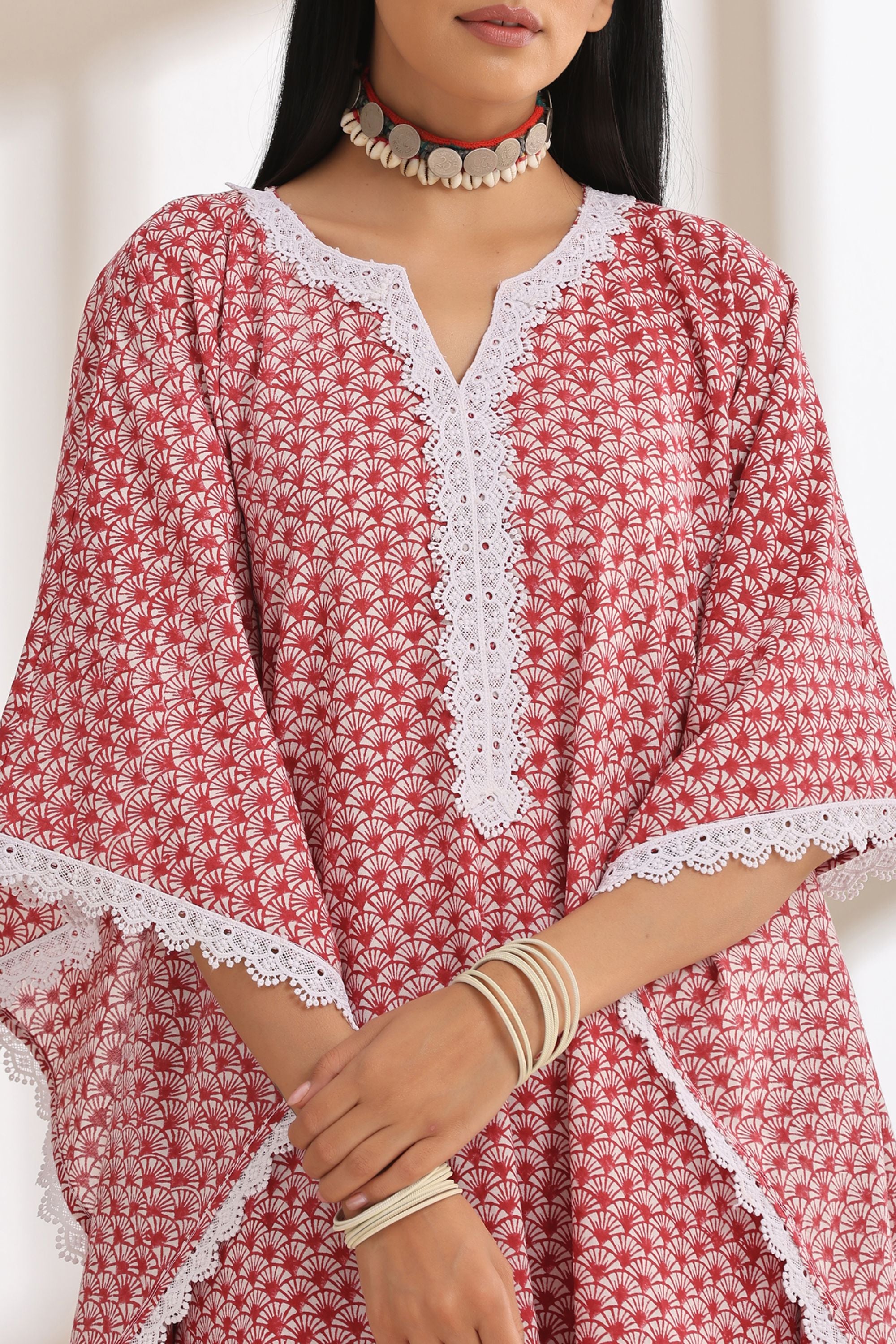 Ruby Red Kaftan Set of 2