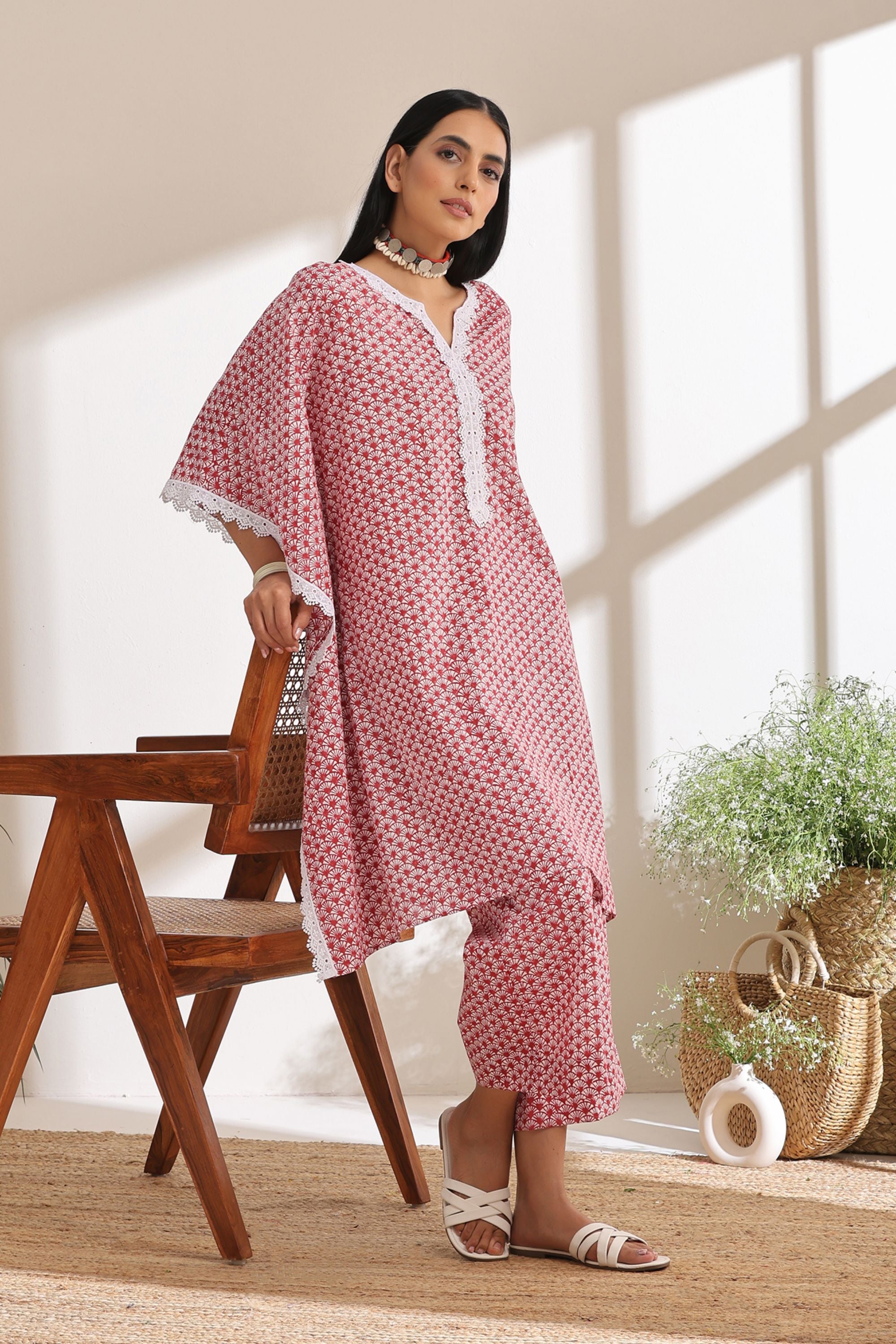 Ruby Red Kaftan Set of 2