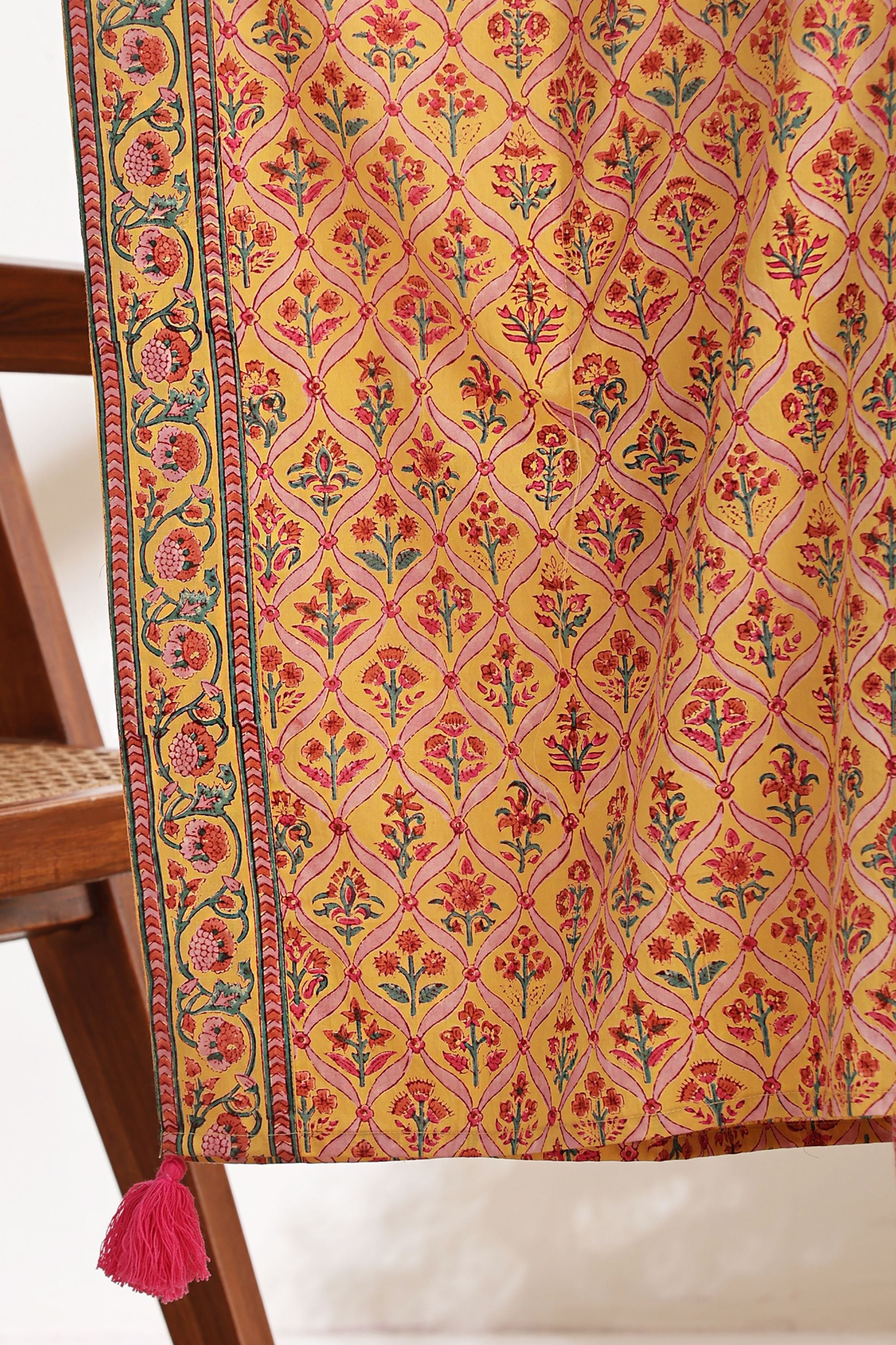 Yellow Geometric Kaftan Set of 2