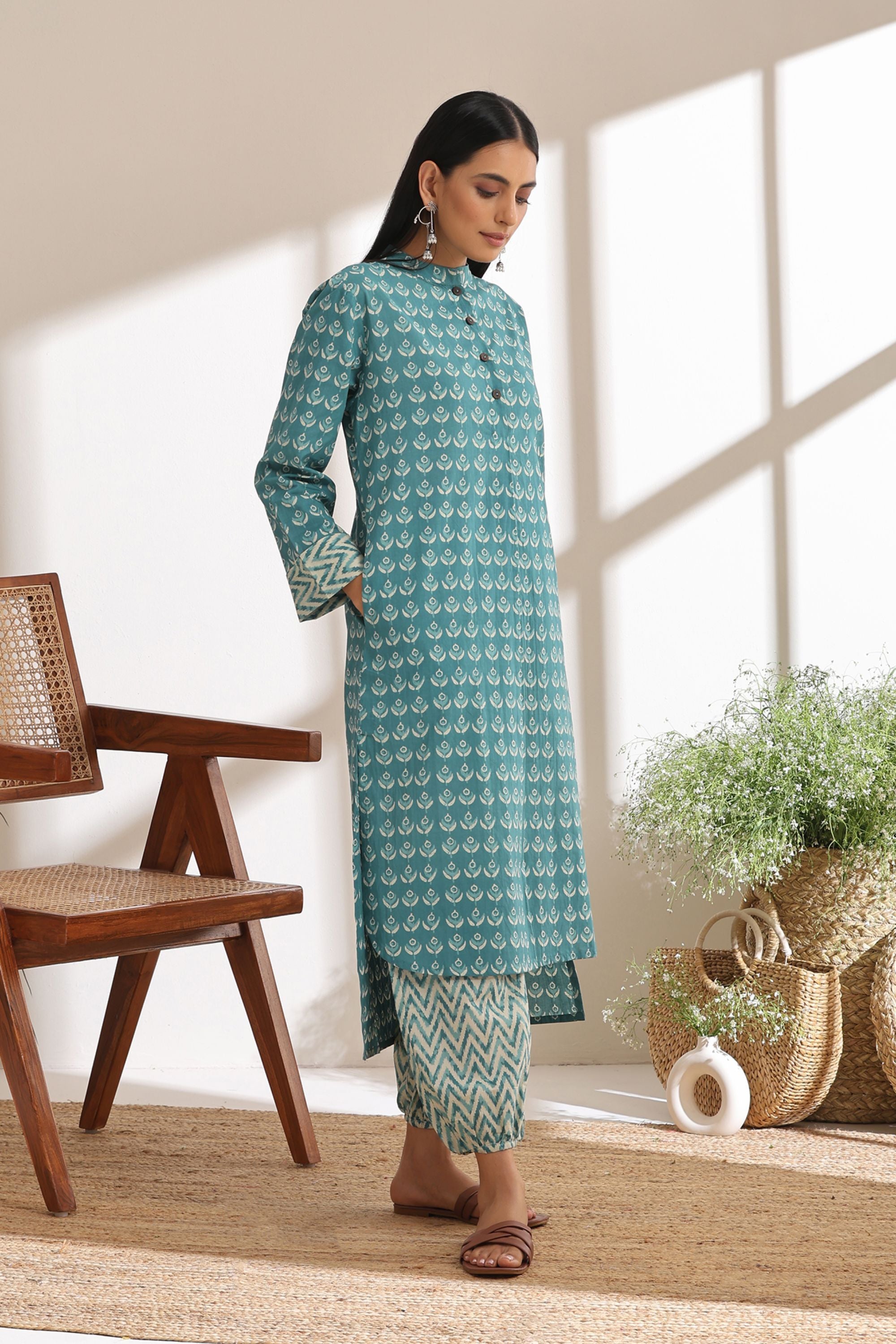 Ava Teal Kurta Set of 2