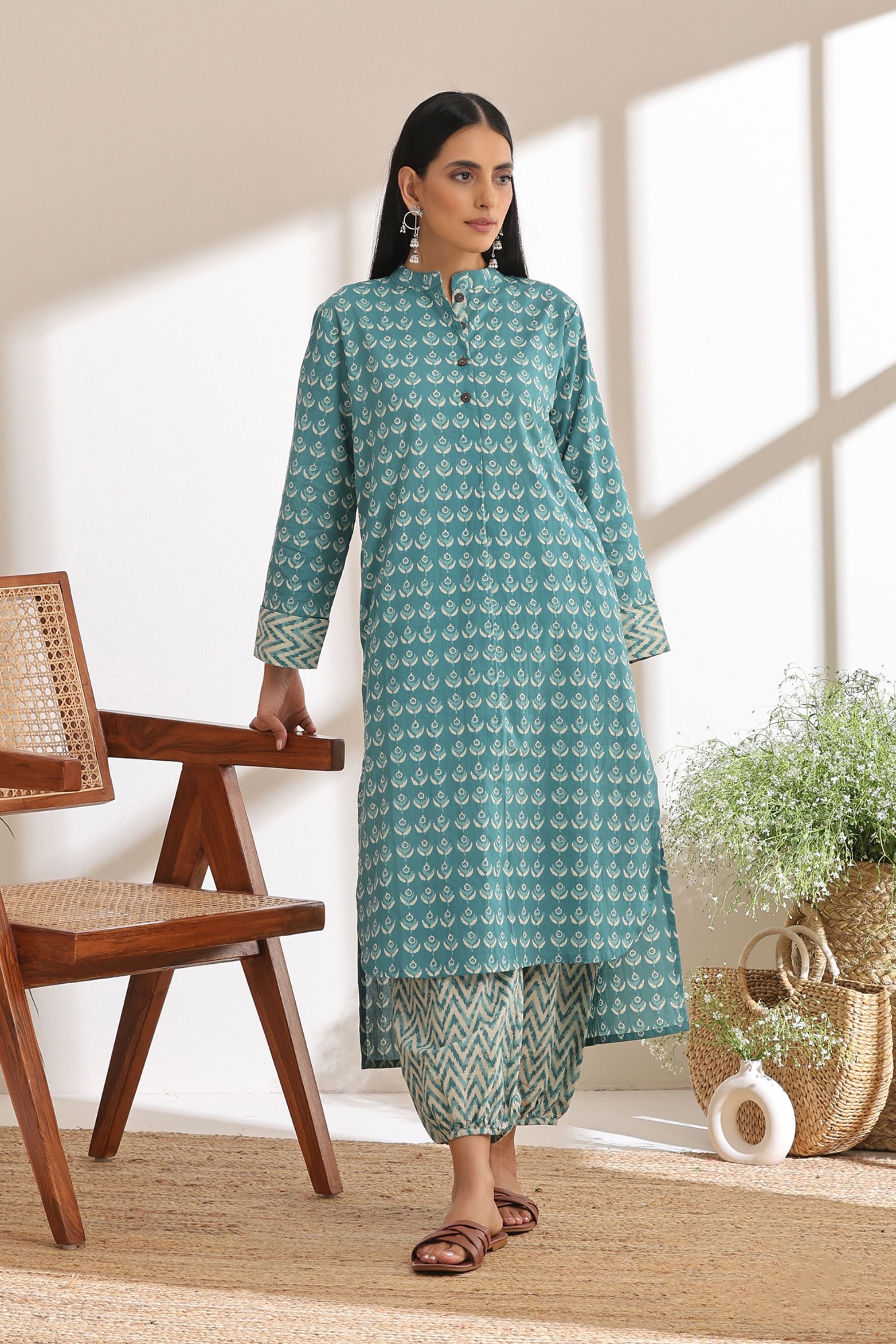 Ava Teal Kurta Set of 2