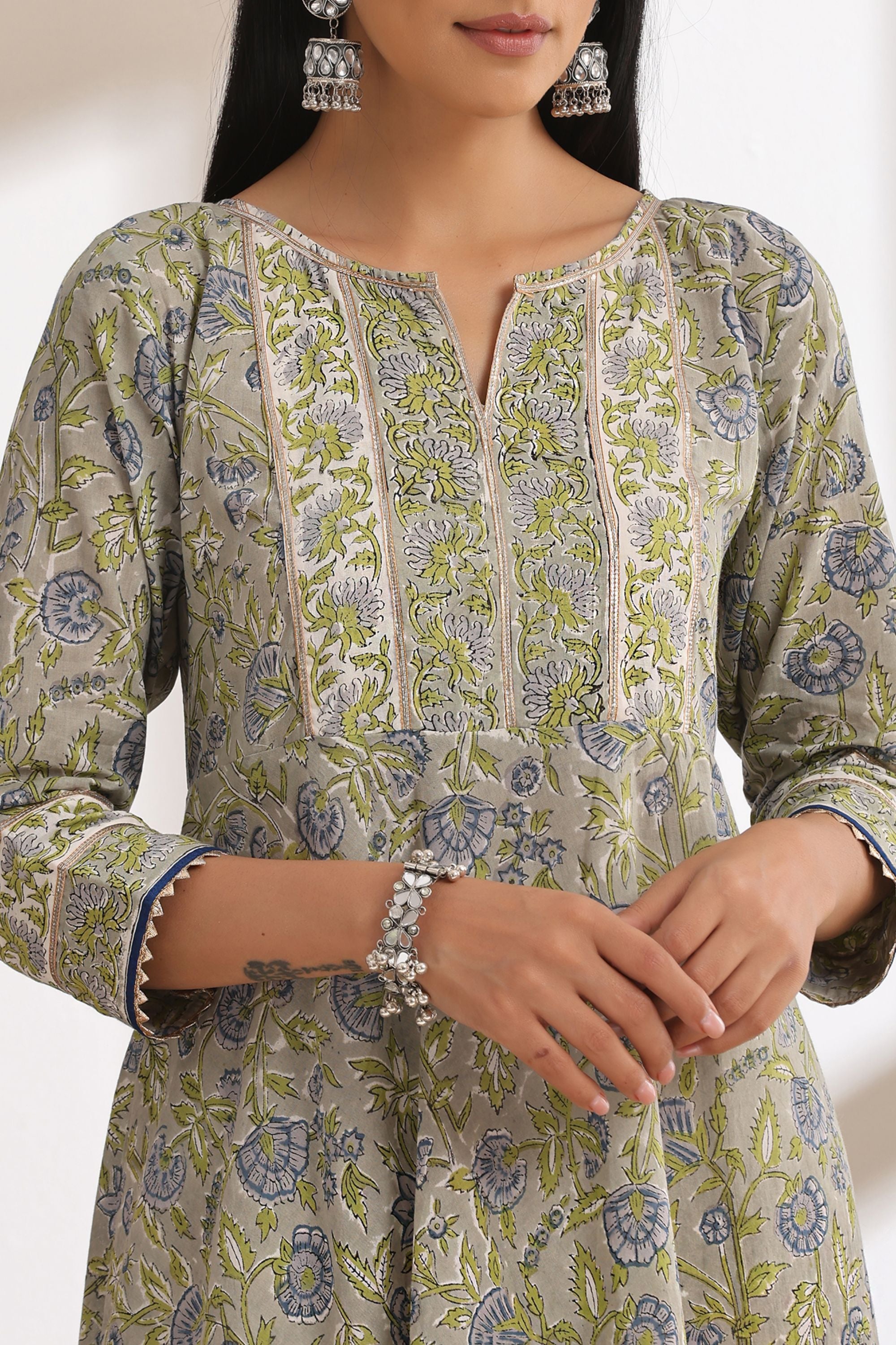 Fern Green Anarkali Set of 3