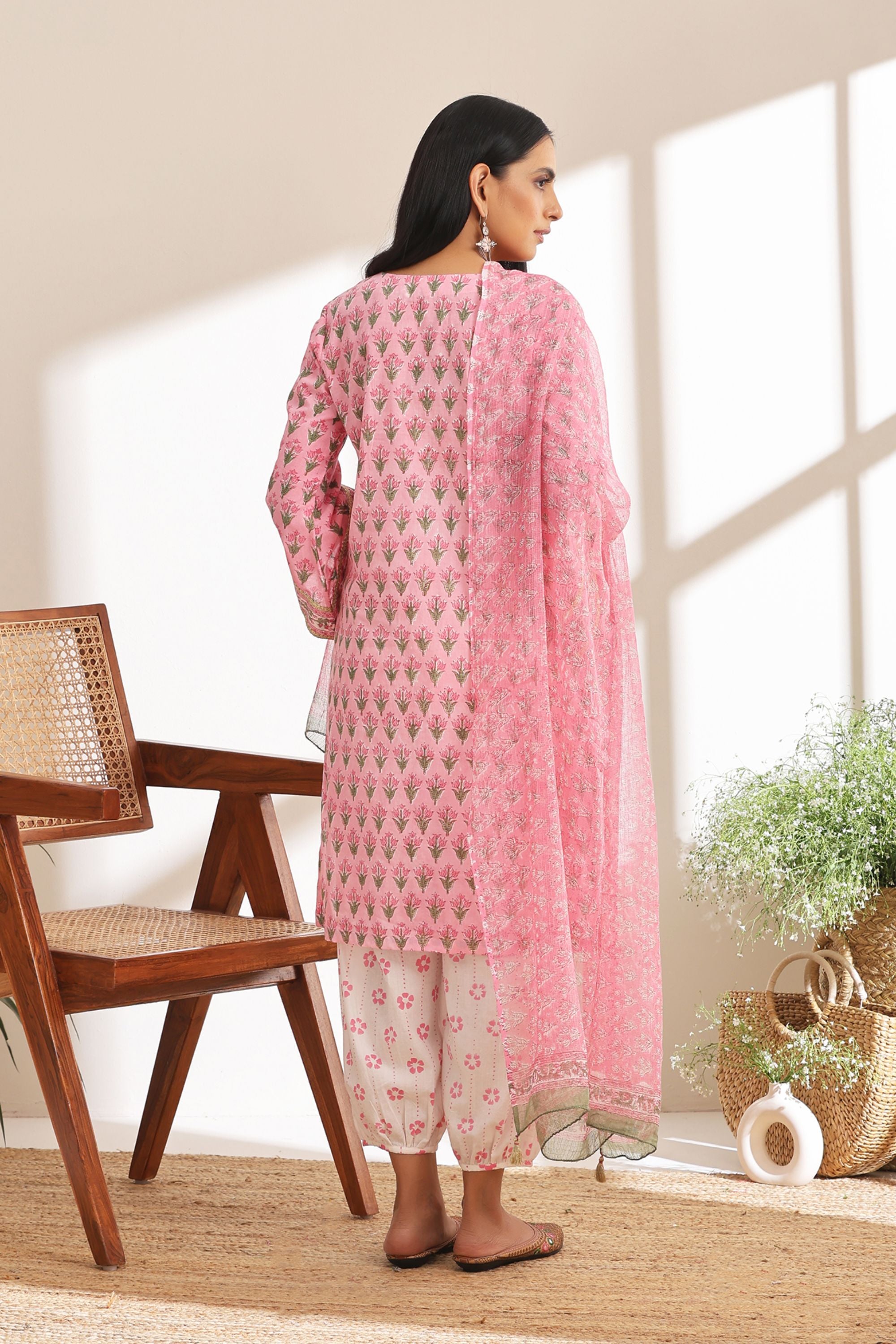 Taffy Pink Short Kurta Set of 3