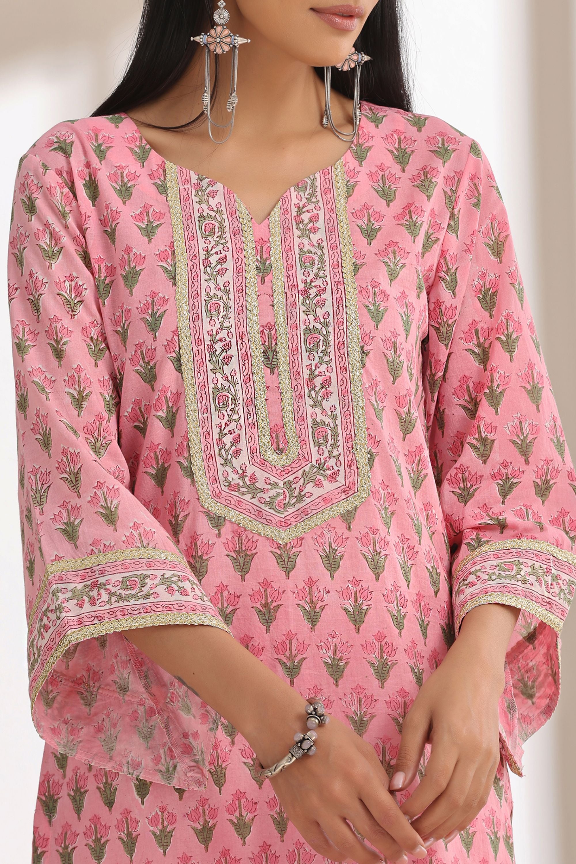 Taffy Pink Short Kurta Set of 3