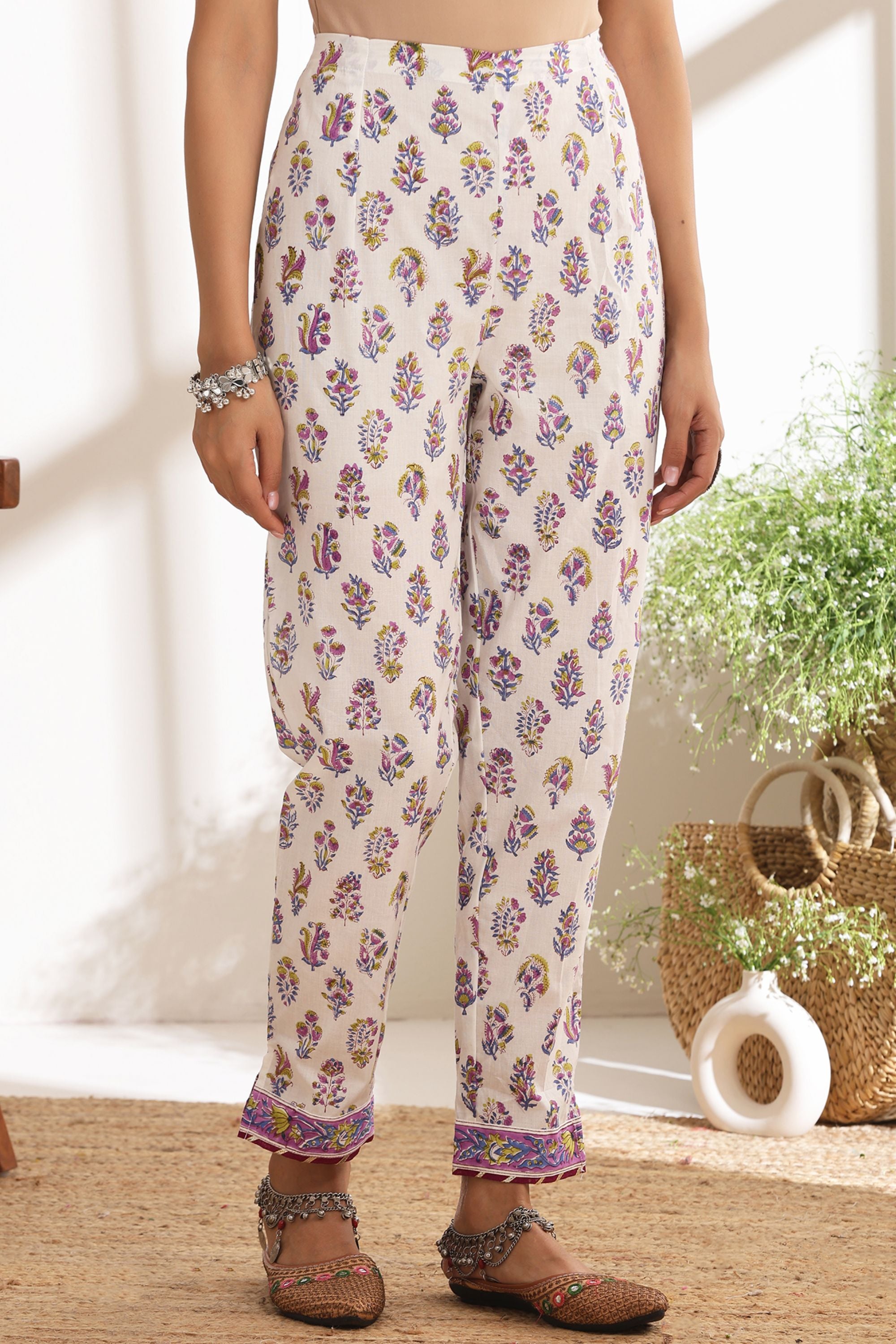 Zinnia Purple Gathered Kurta Set of 3