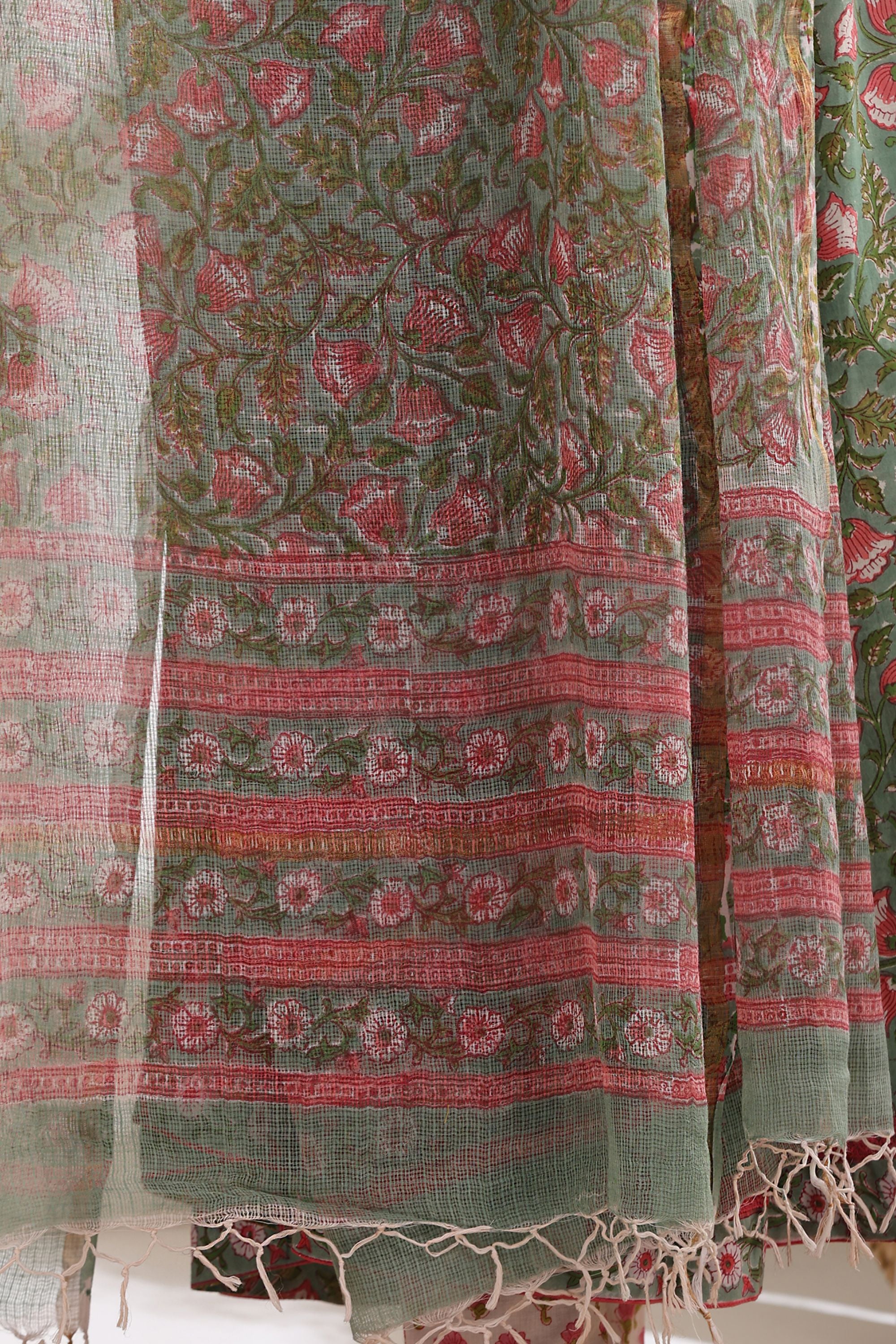 Shamrock Green Embroidered Anarkali Set of 3