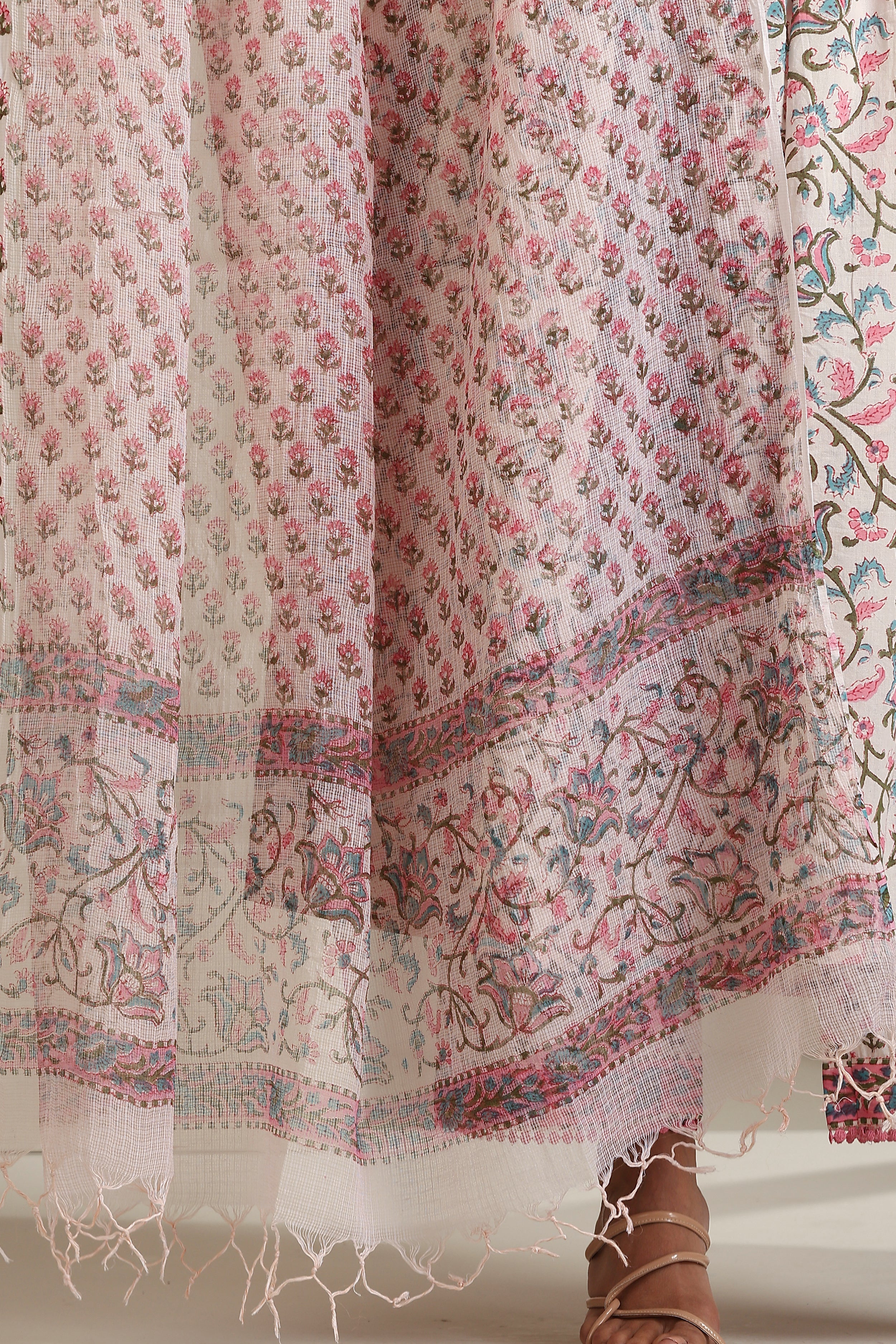 Pink Hydrangea Embroidered Kurta Set of 3