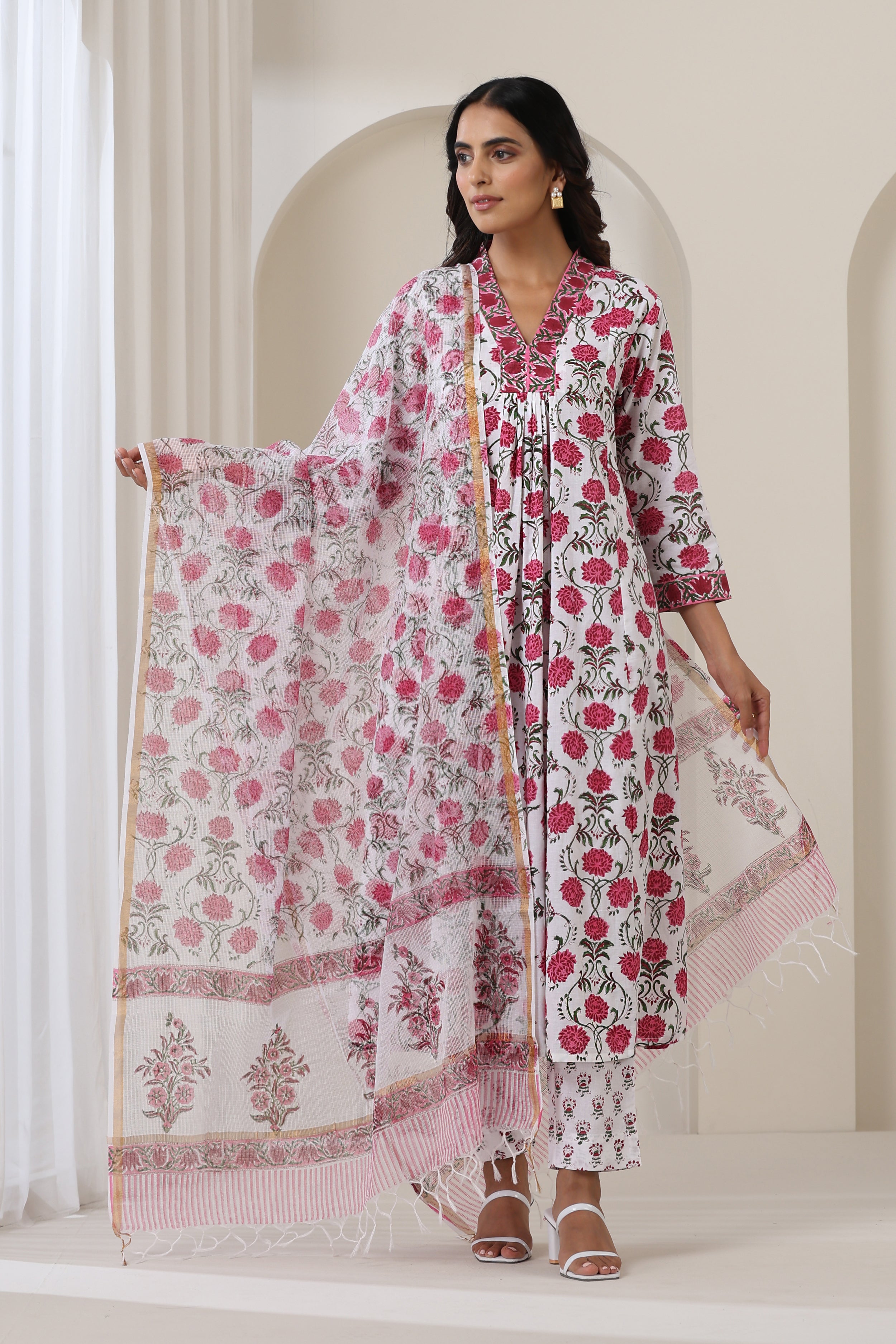 Pink Zinnia Kurta Set of 3