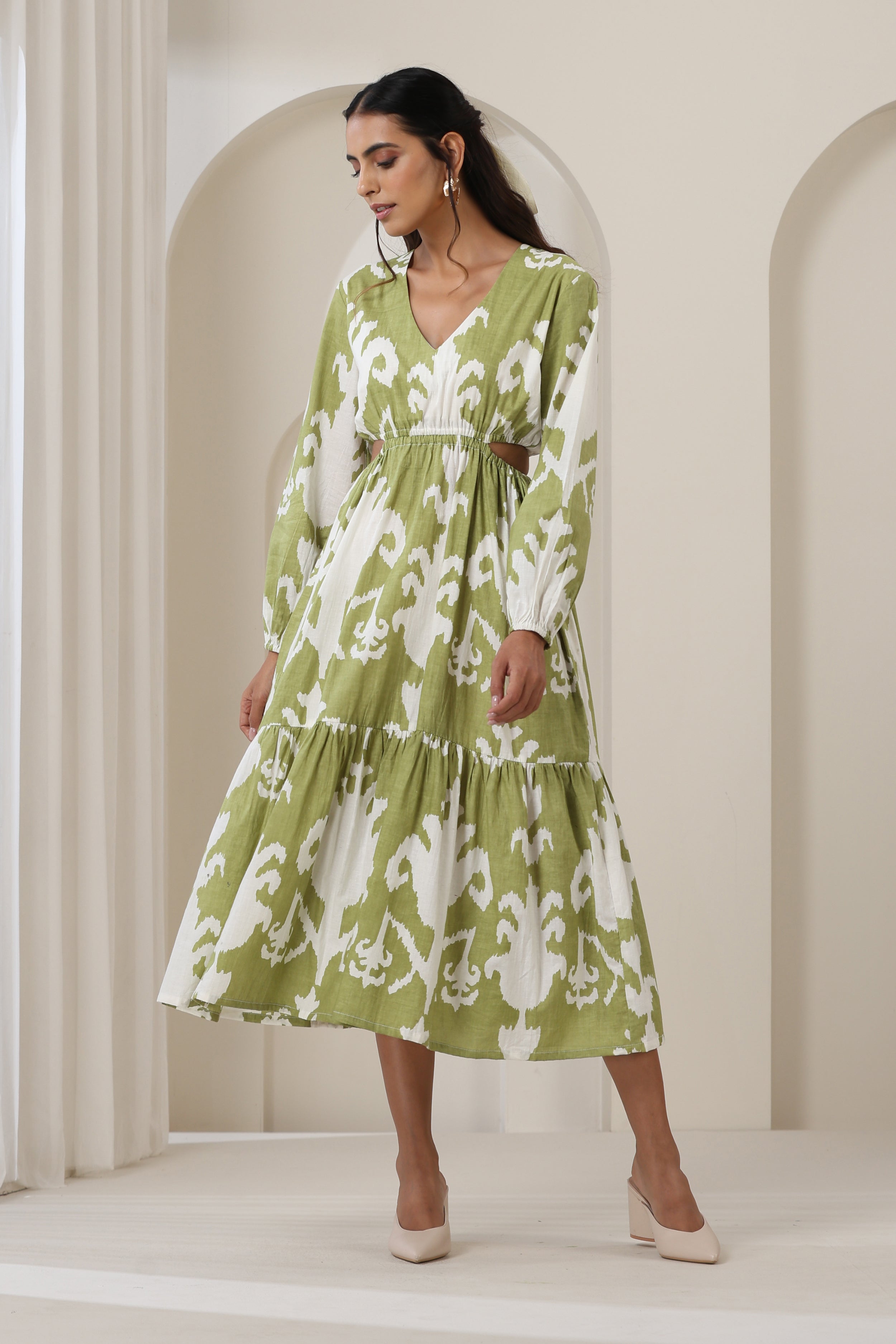 Hannah Green Midi Dress