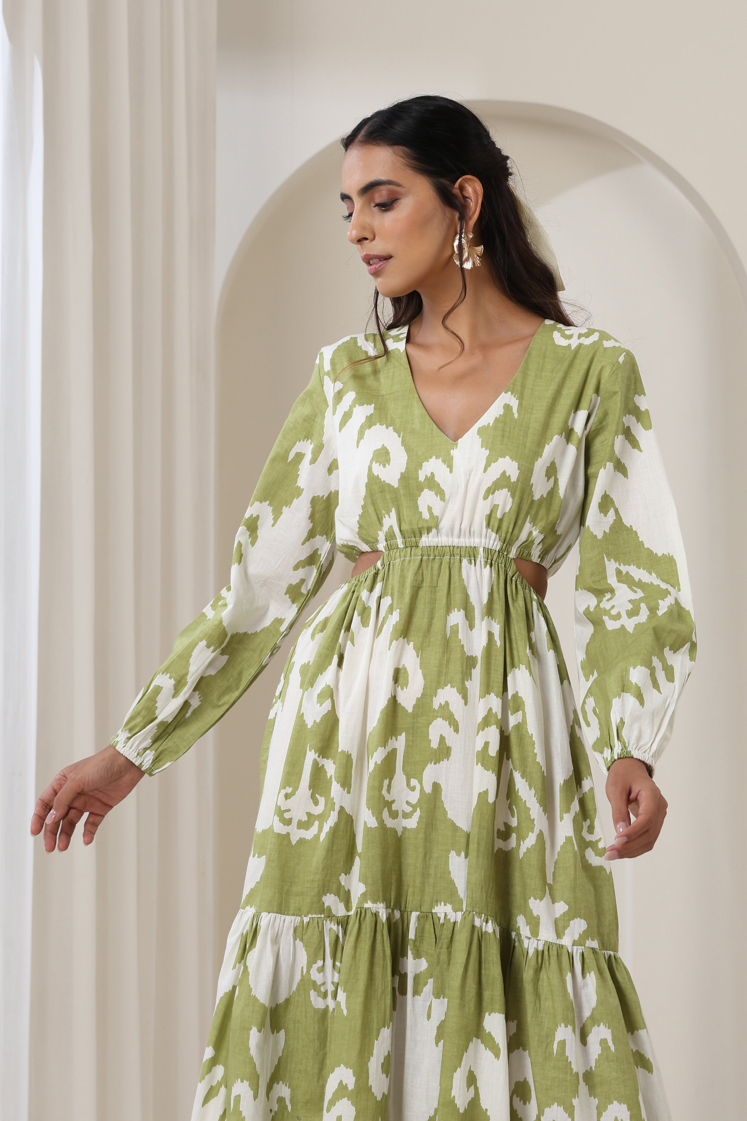 Hannah Green Midi Dress