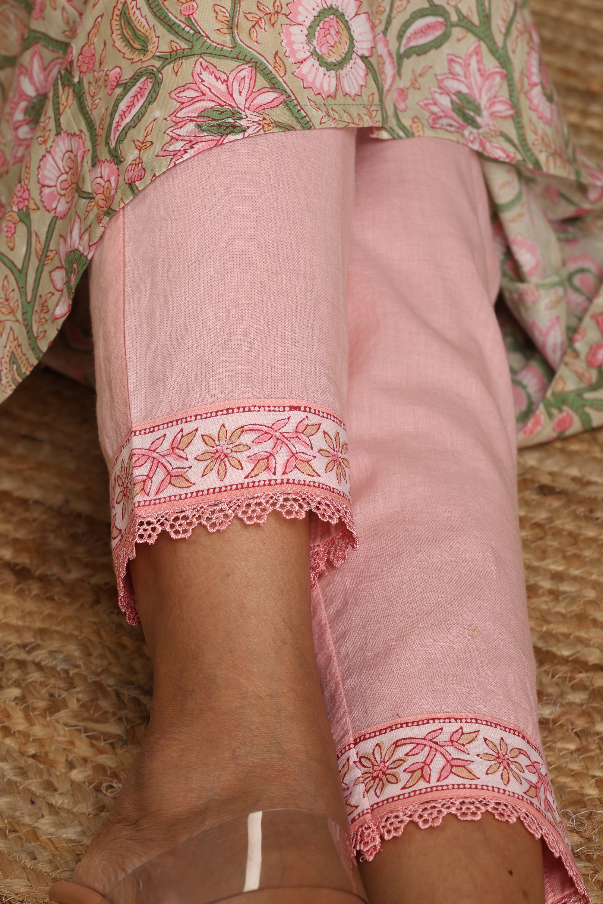 Pink Gardenia Embroidered Kurta Set of 3