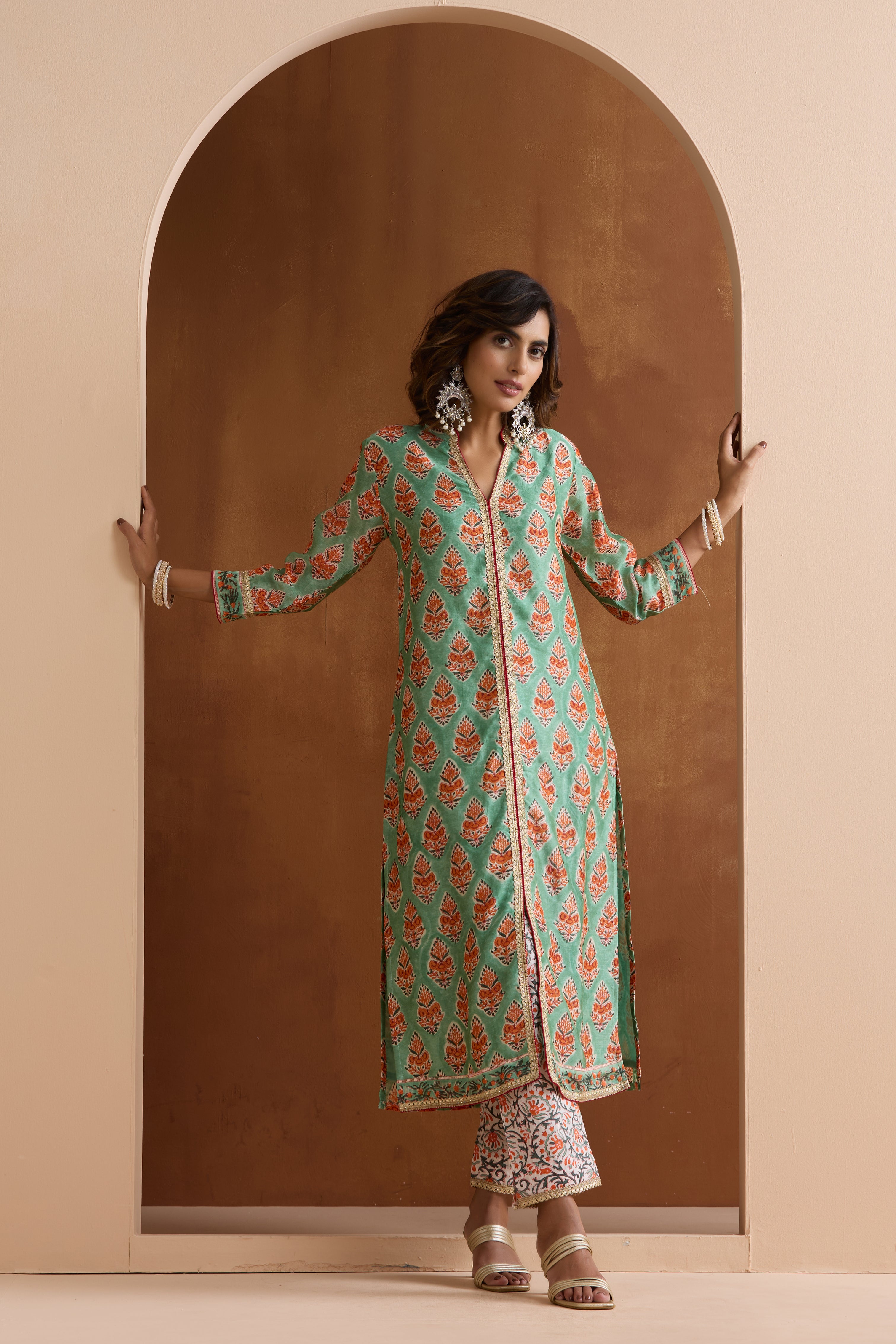 Green Eden Chanderi Kurta Set of 3