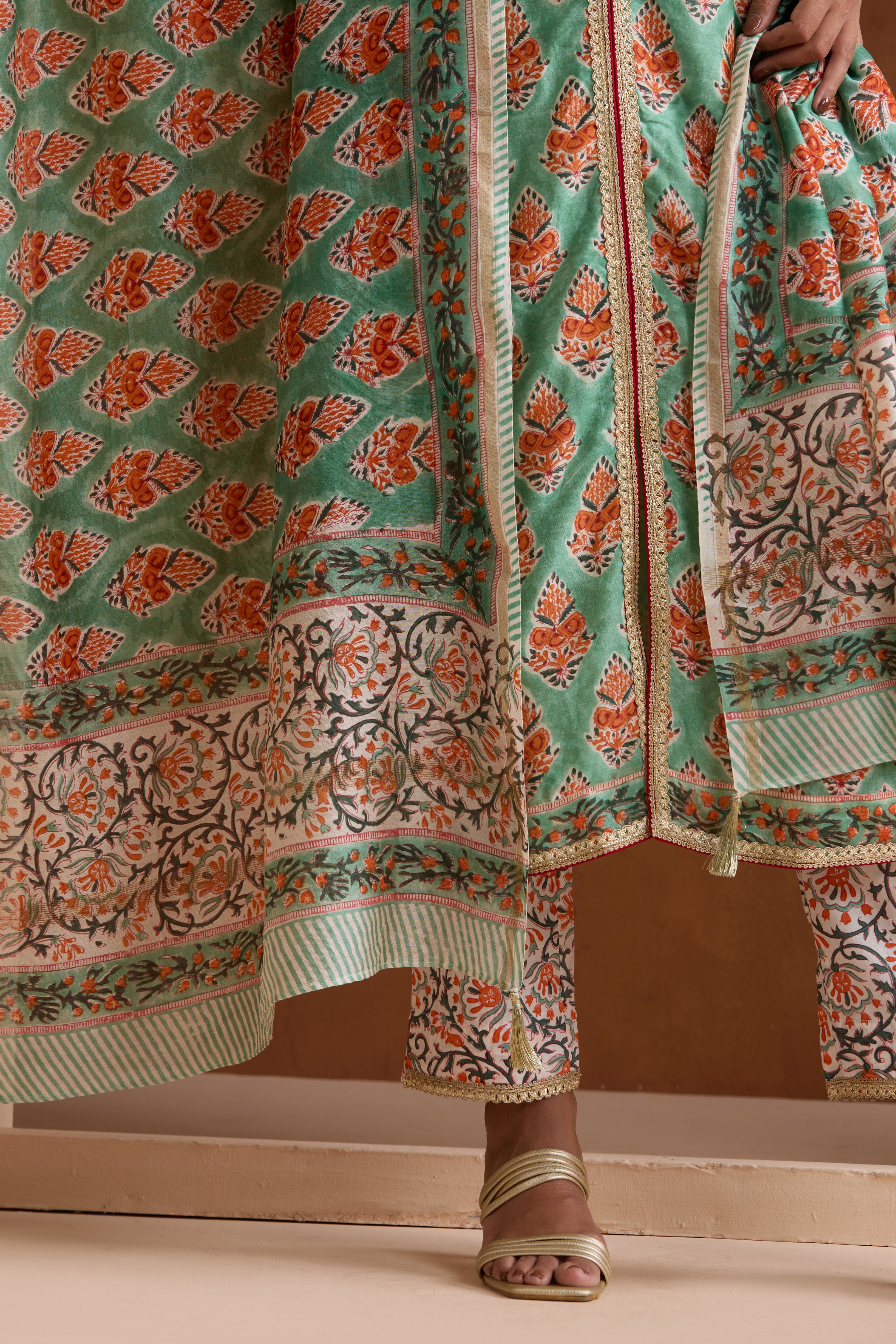 Green Eden Chanderi Kurta Set of 3