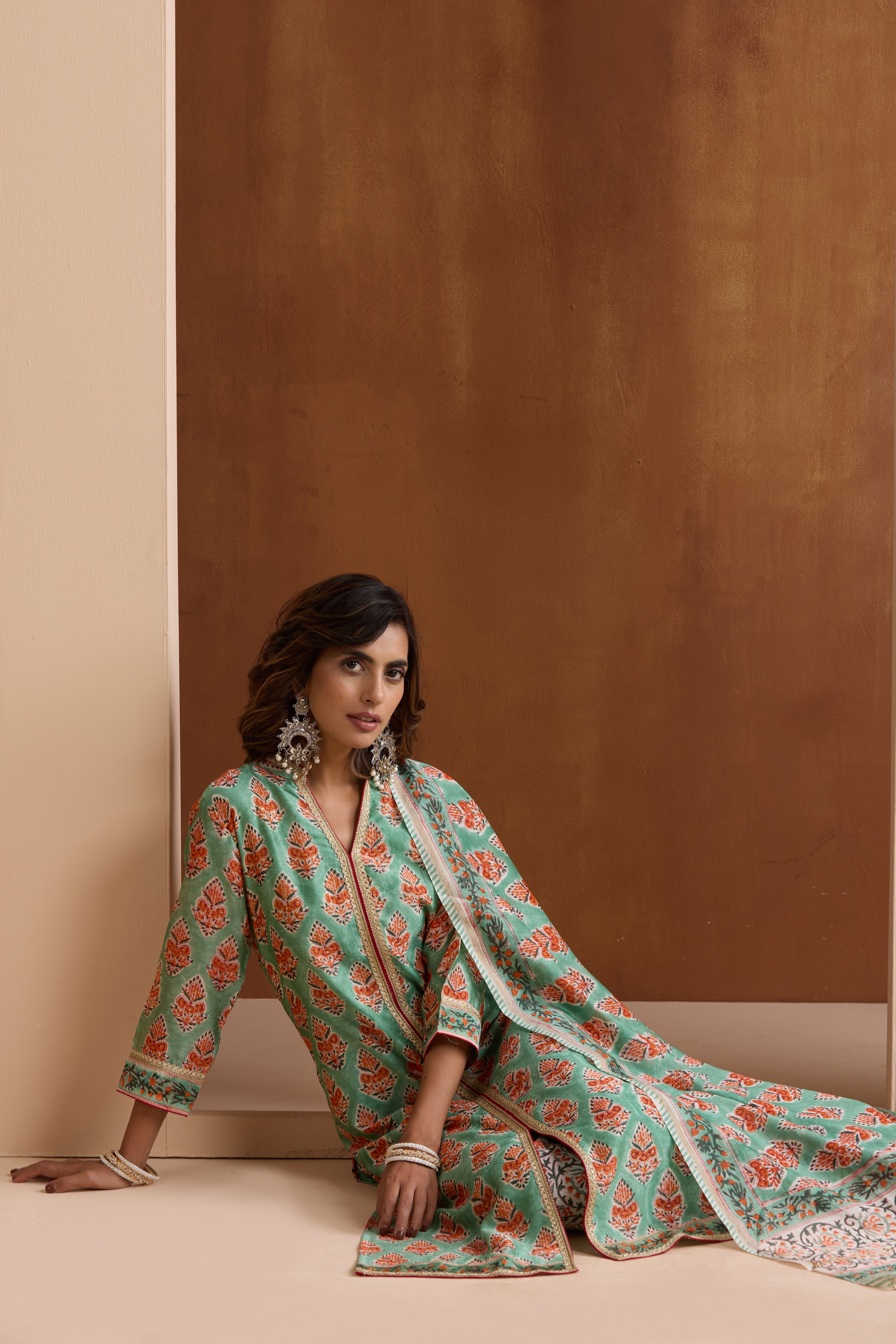 Green Eden Chanderi Kurta Set of 3