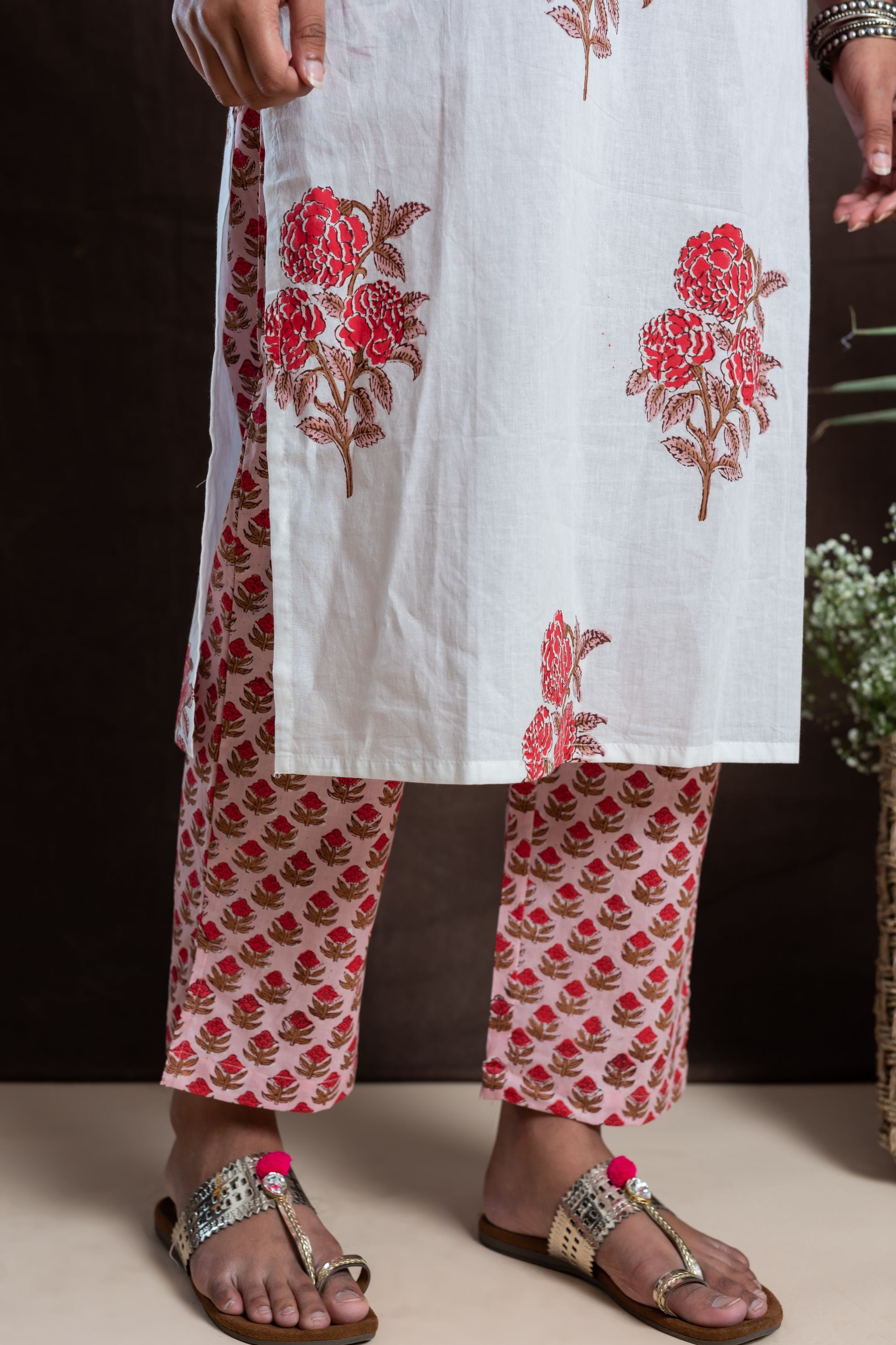 Rose Bloom Pintuck Kurta Set of 3