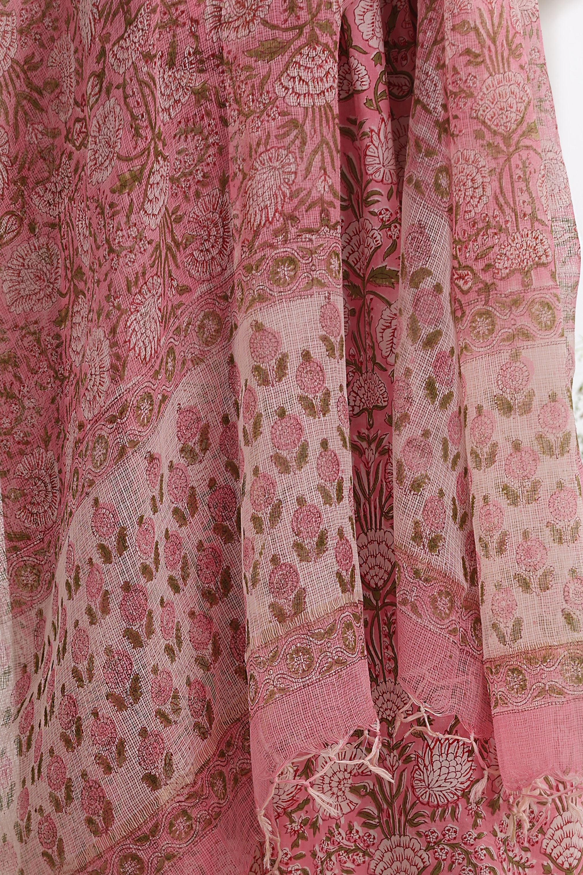 Primrose Pink Gathered Mirrorwork Kurta Set of 3